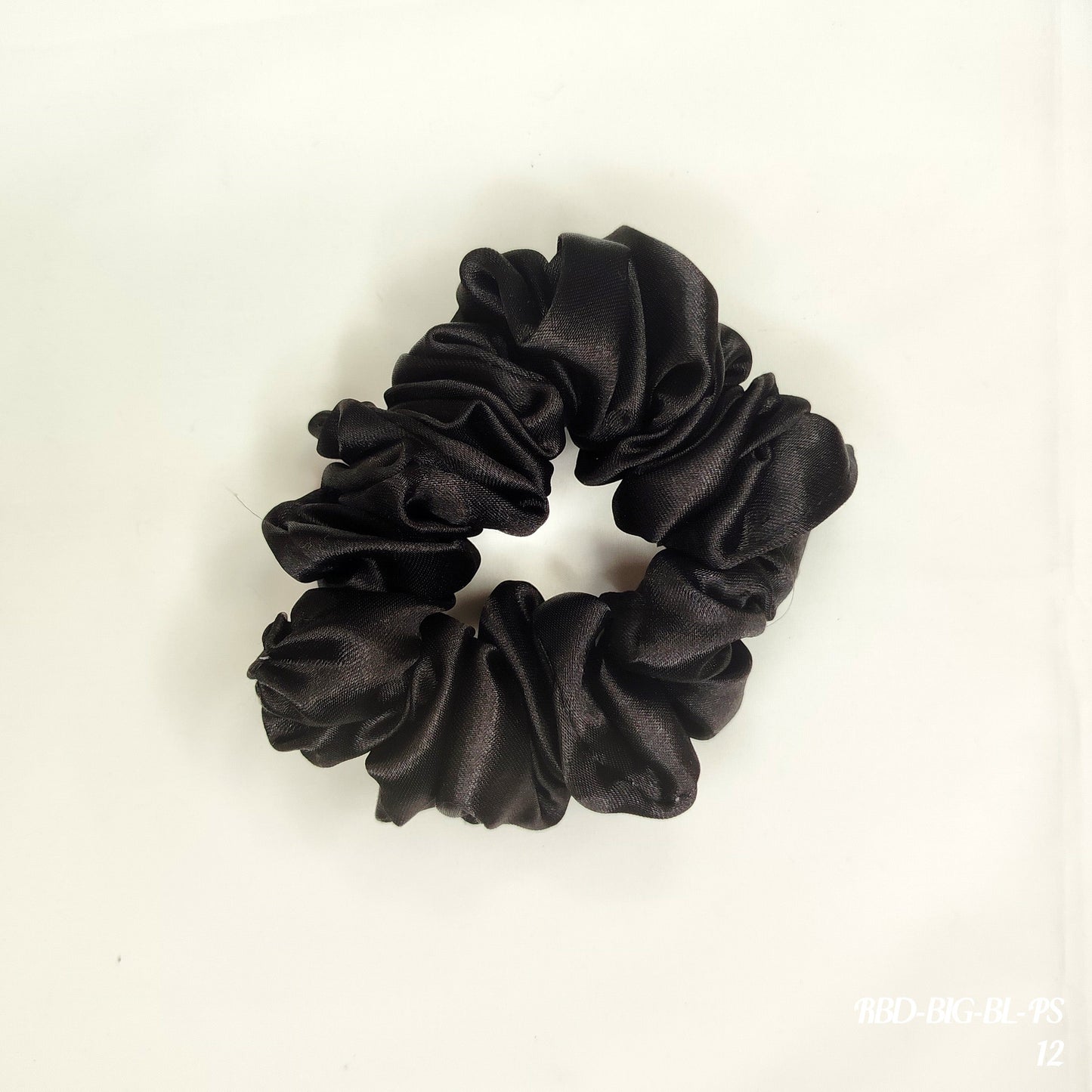 Luxe Black Satin Hair Scrunchie - Premium Hair Accessories