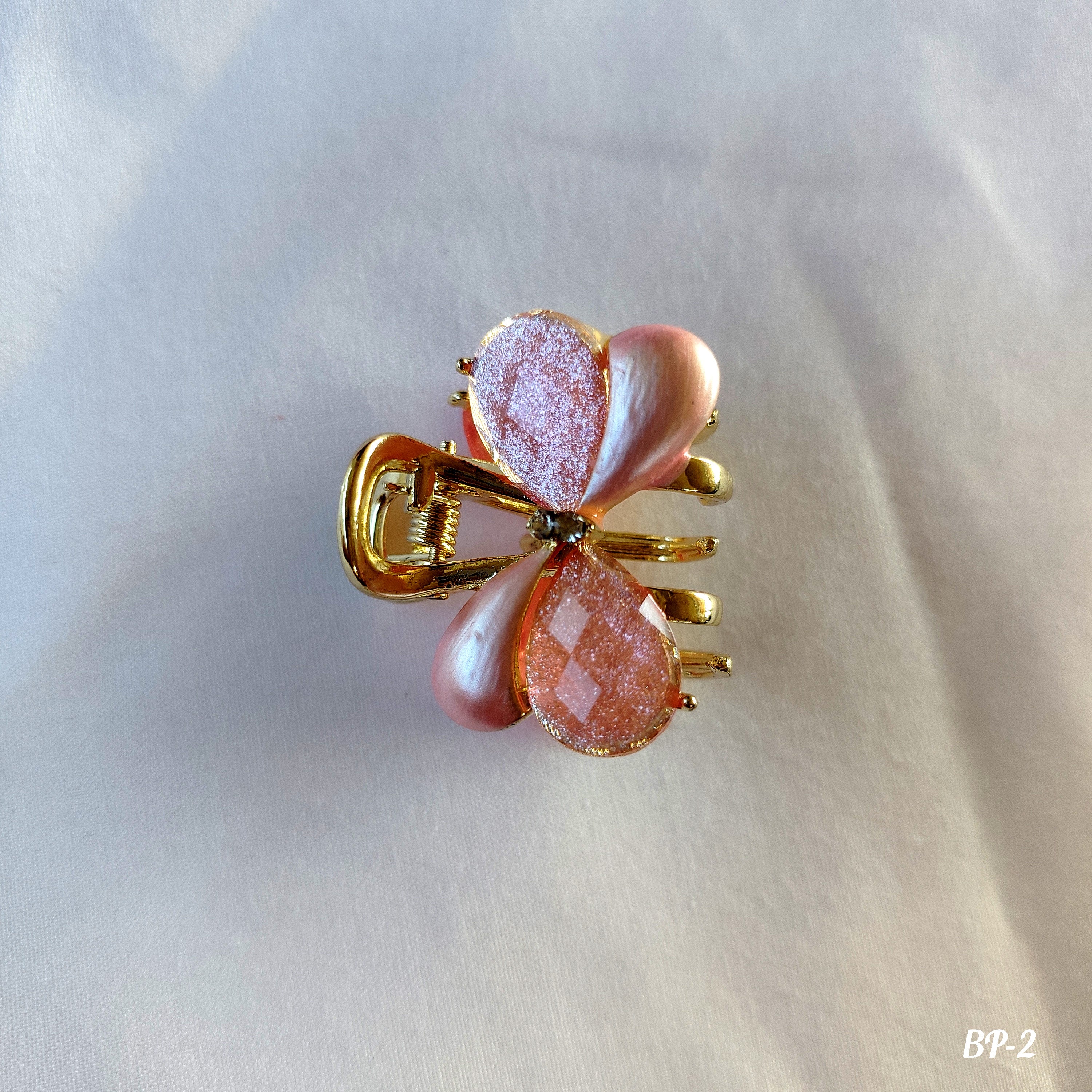 Butterfly Hair Clip - Glitter & Pearl Finish