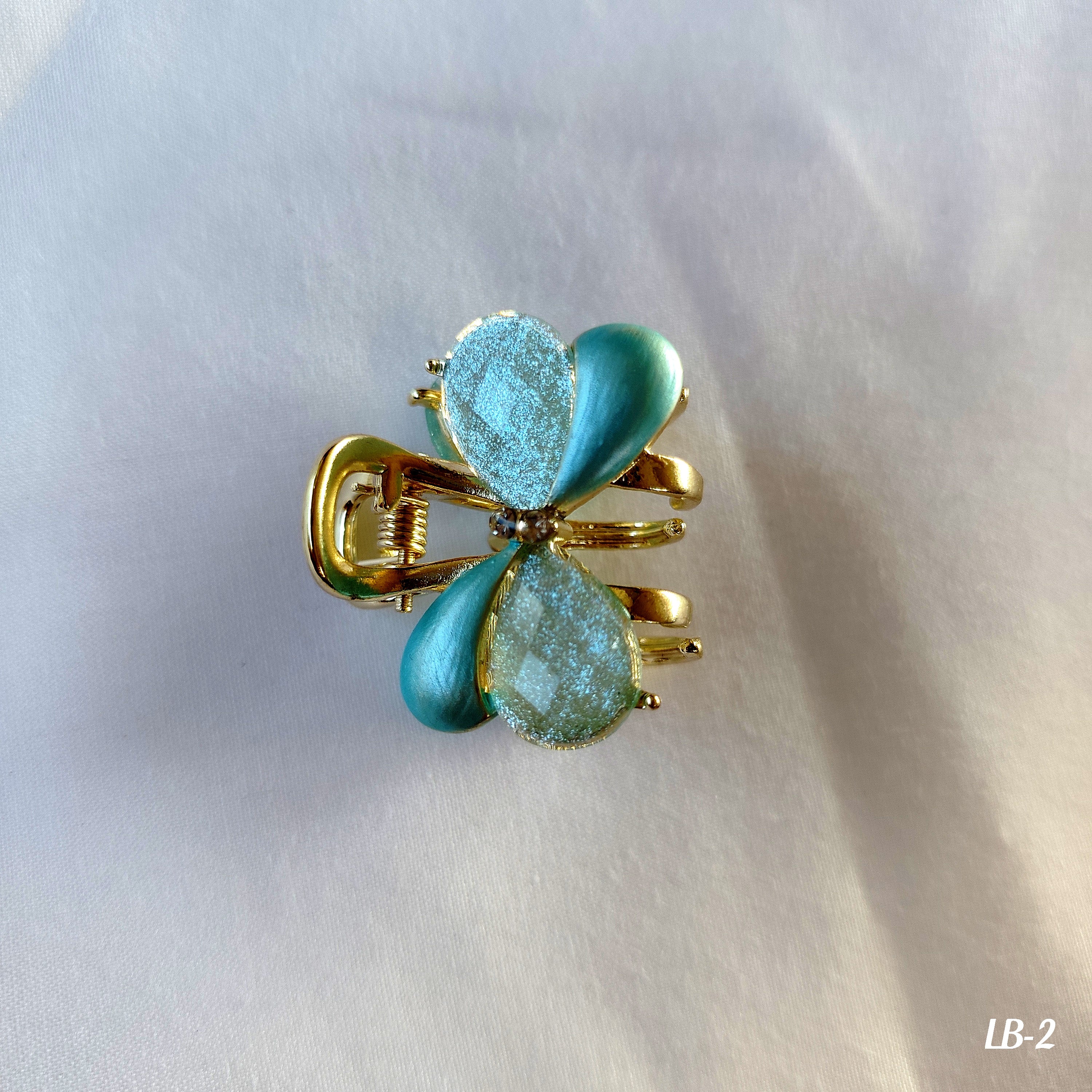 Butterfly Hair Clip - Glitter & Pearl Finish