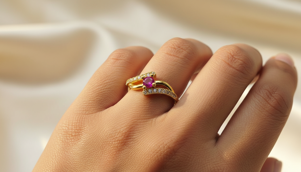 An elegant gold ring Pink