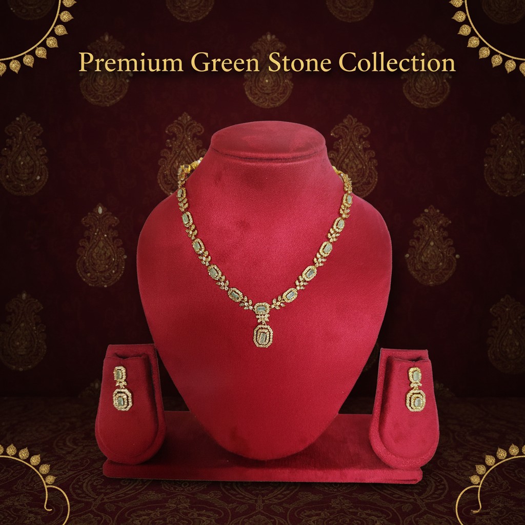 Premium Green Stone Necklace Instagram Banner
