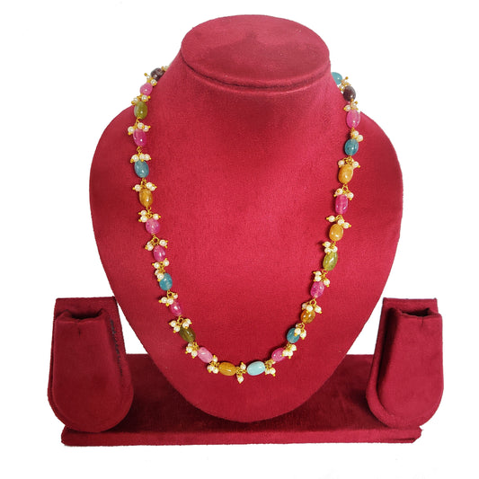 Premium Gold Plated Multicolored Beaded Necklace - Traditional Indian Jewelry