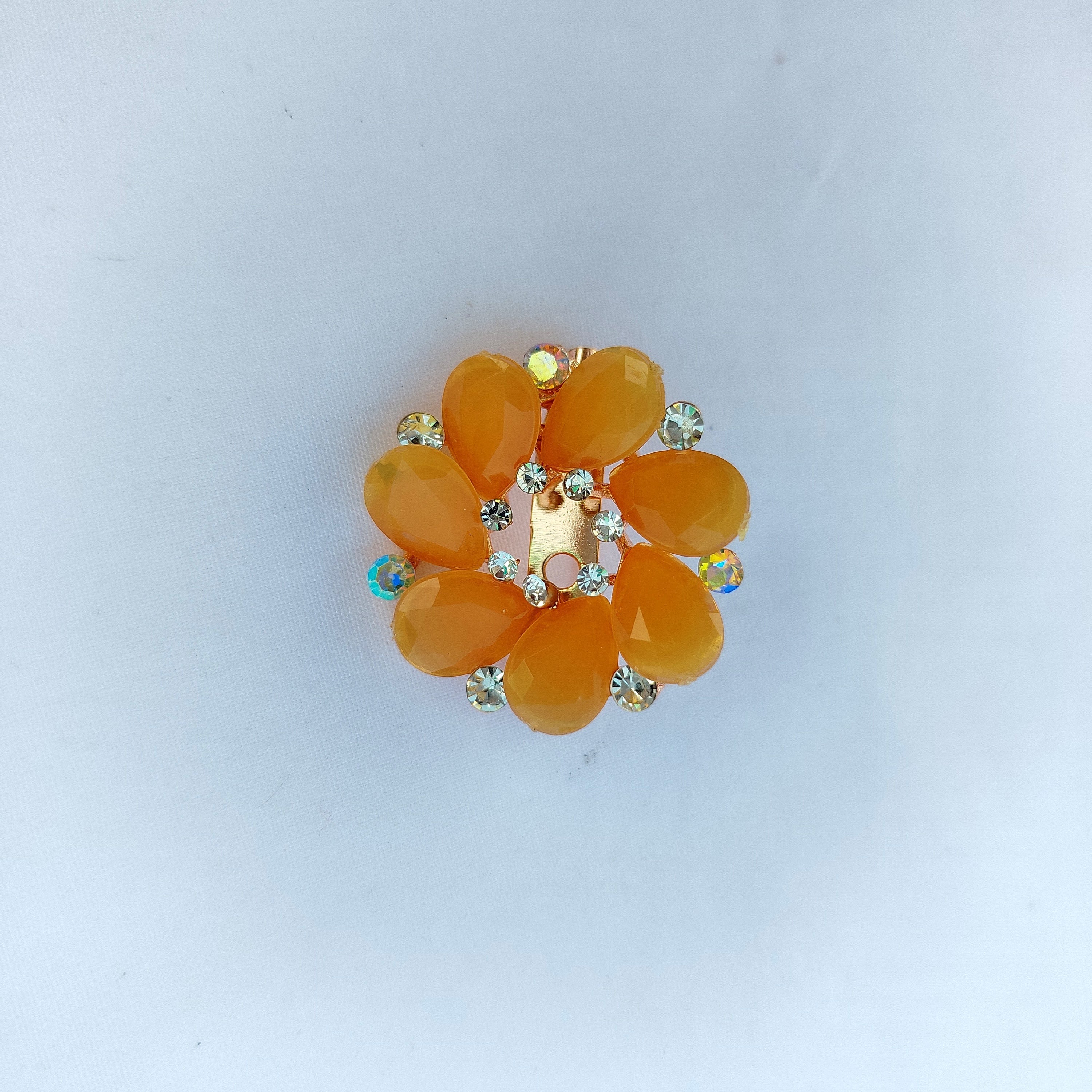 Floral Crystal Saree Clips