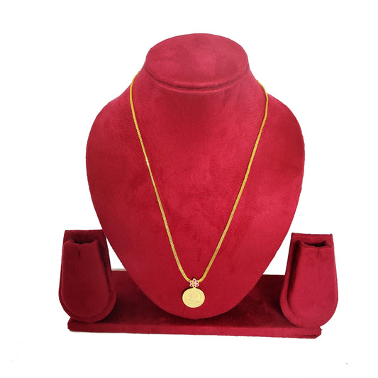 Premium Gold Plated Chain Necklace with Coin Pendant - Elegant Minimalist Jewelry