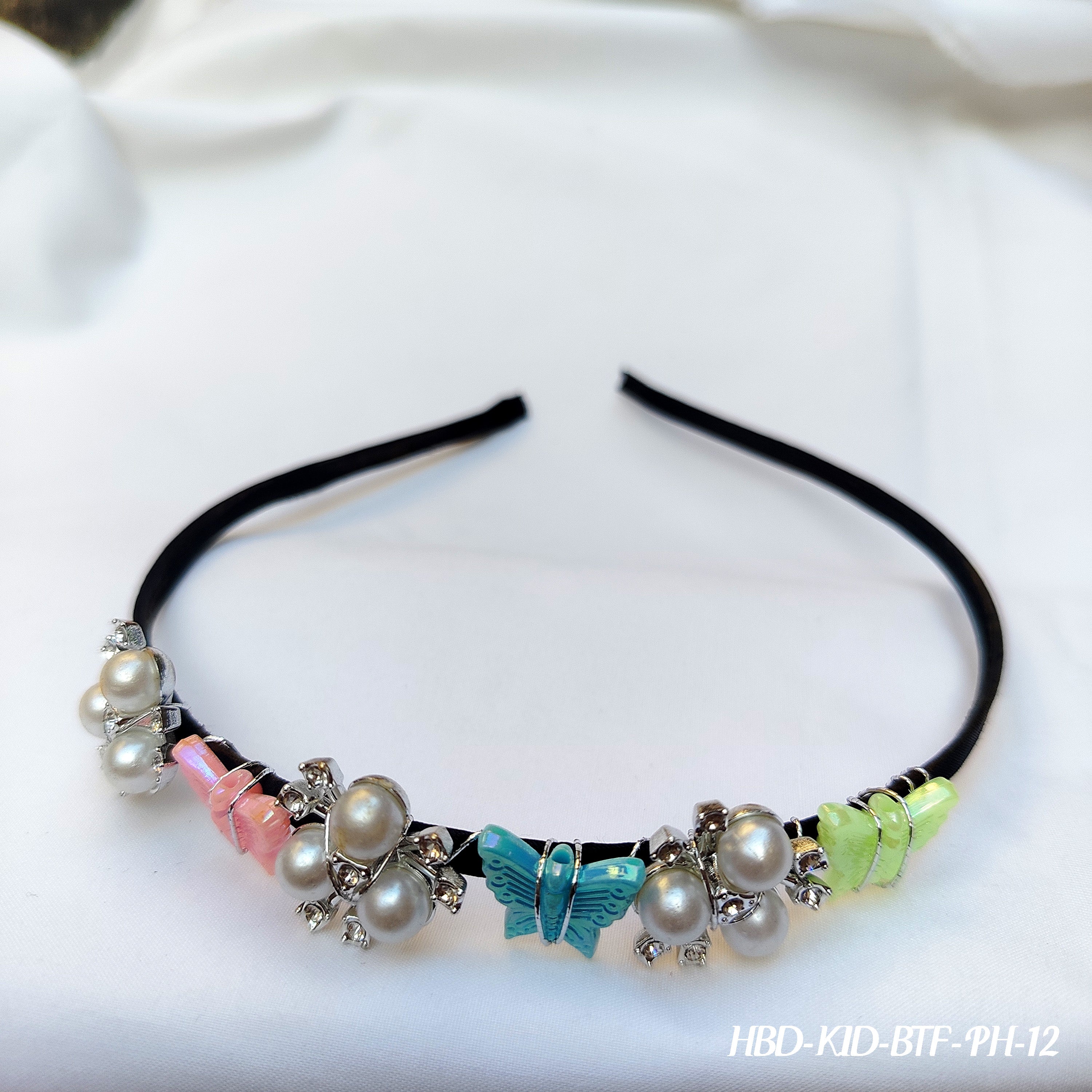 Kids Butterfly Pearl Hair Band - Multicolor