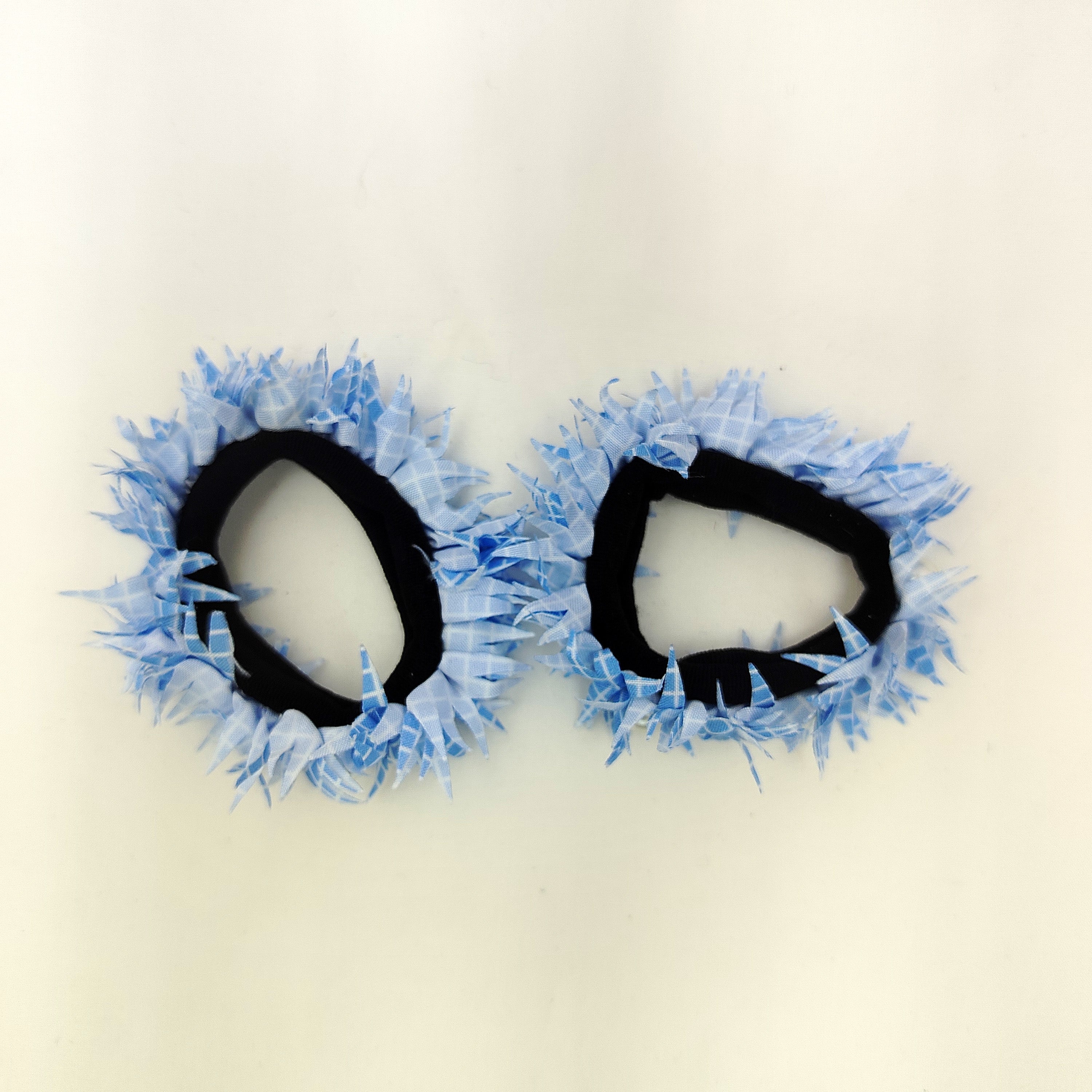 Checked fabric Hairbands pair