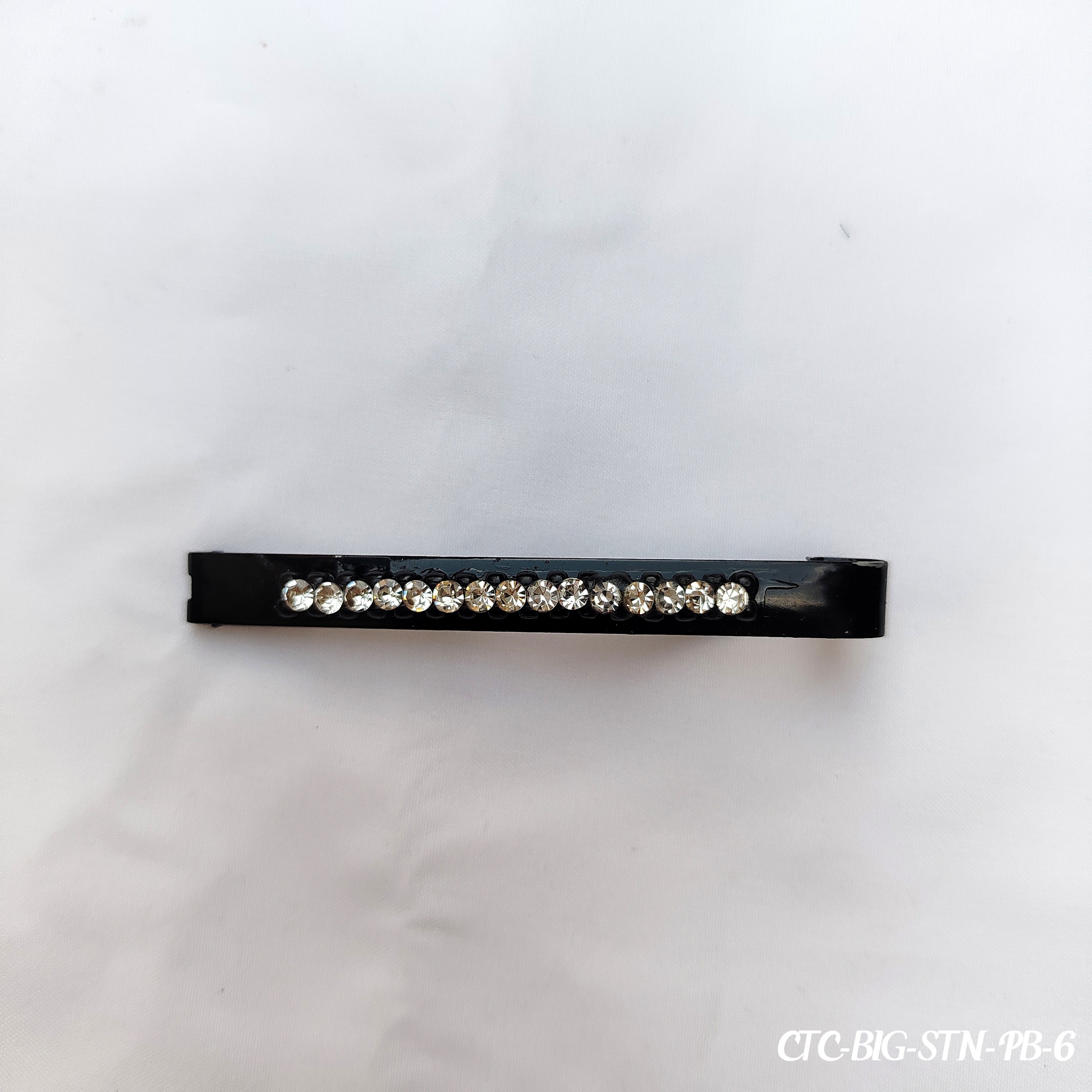 Crystal Rhinestone Hair Clip - Large (Black)