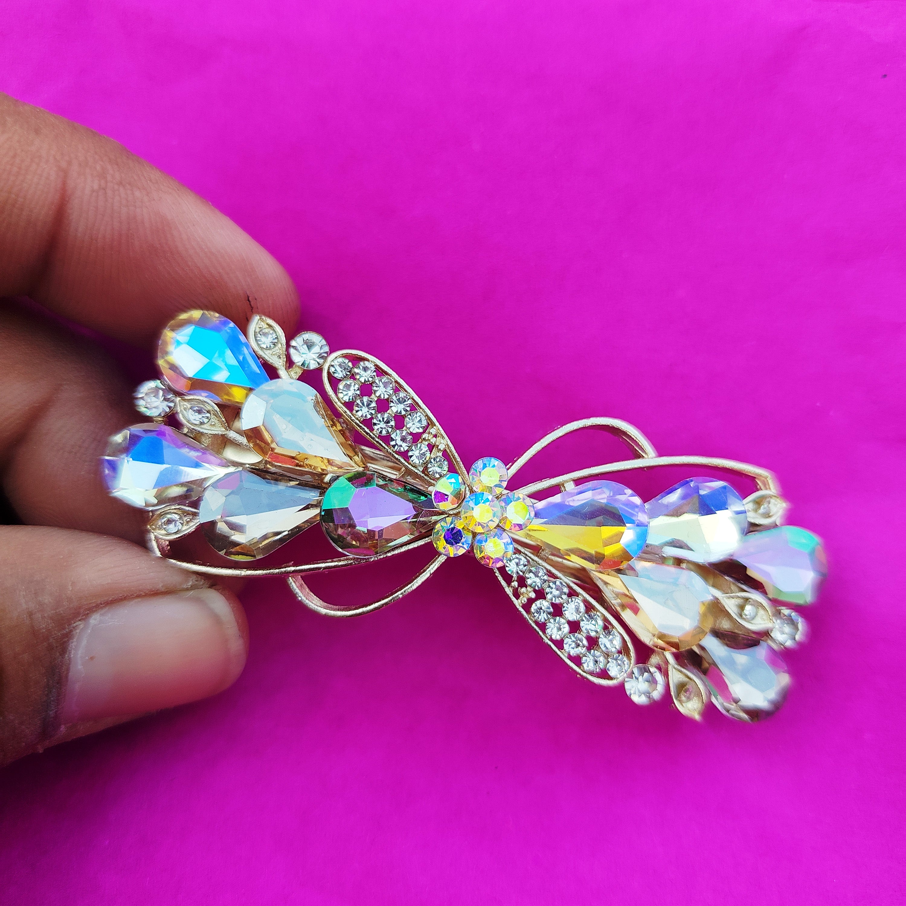 Aurora Crystal Hair Clips for Women with stone design