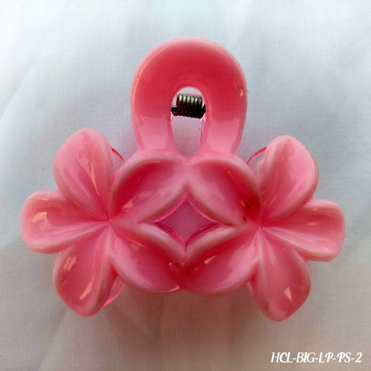 Large Dual-Finish Flower Hair Clip - Solid & Translucent Claw Clip