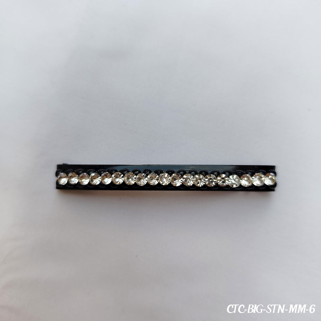 Crystal Rhinestone Hair Clip - Large (Black)