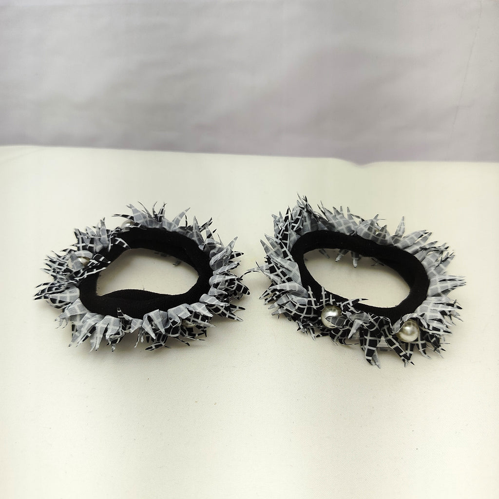 Checked fabric Hairbands pair