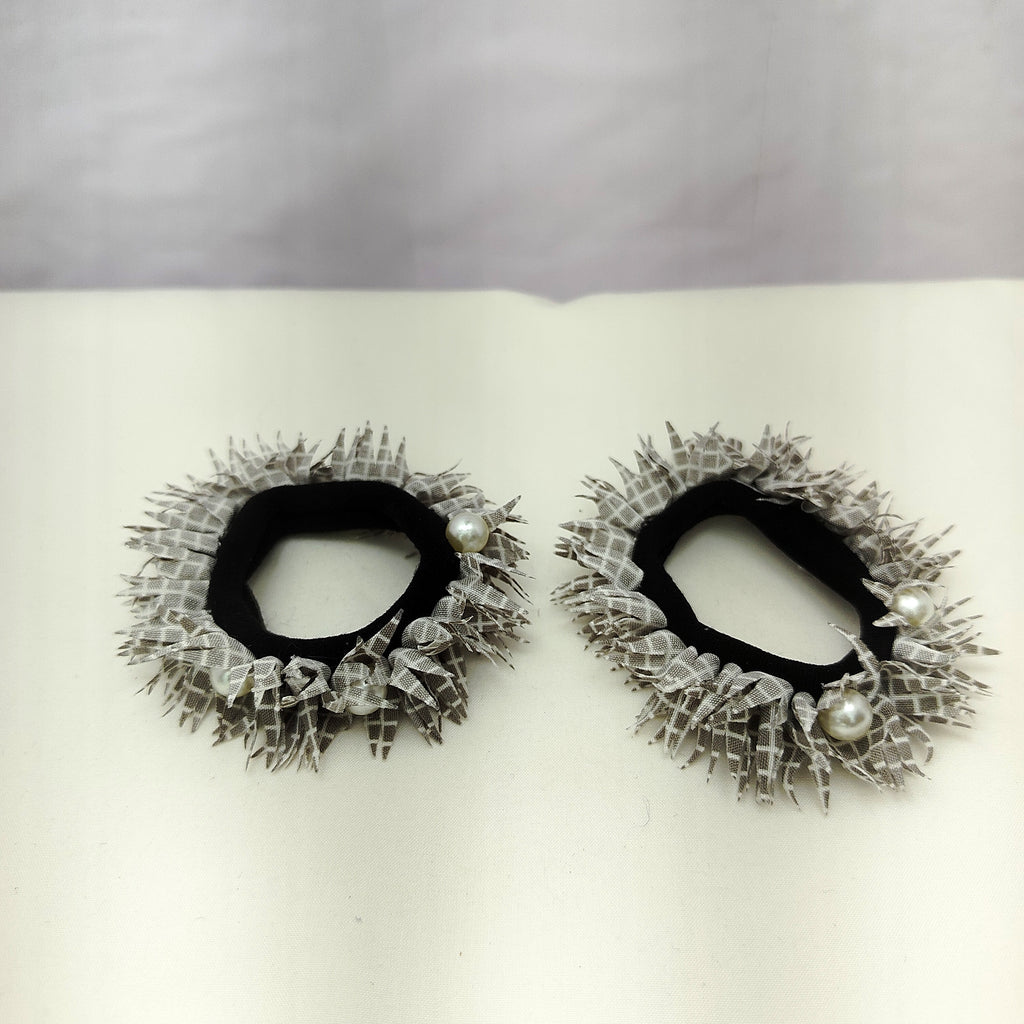 Checked fabric Hairbands pair