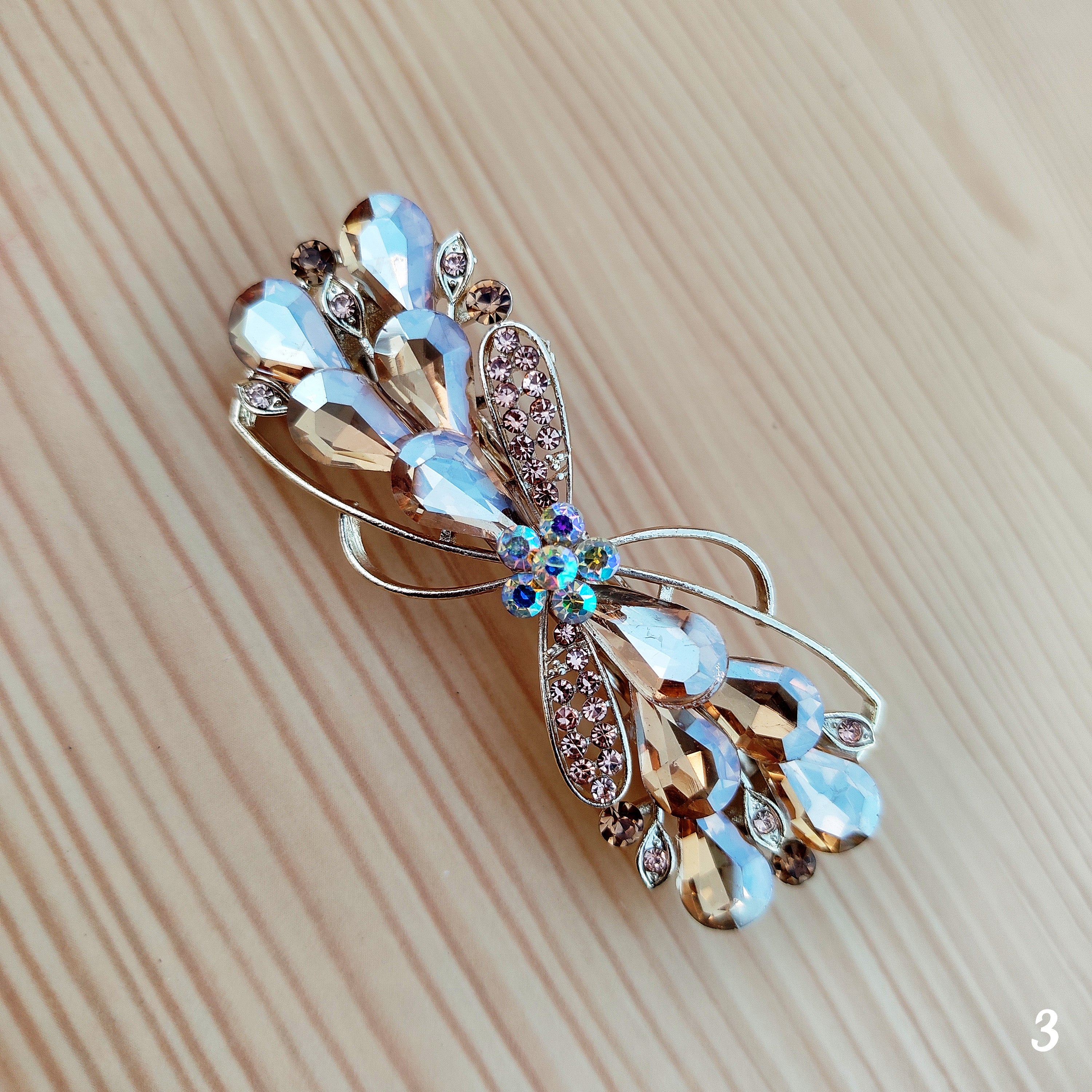 Aurora Crystal Hair Clips for Women with stone design