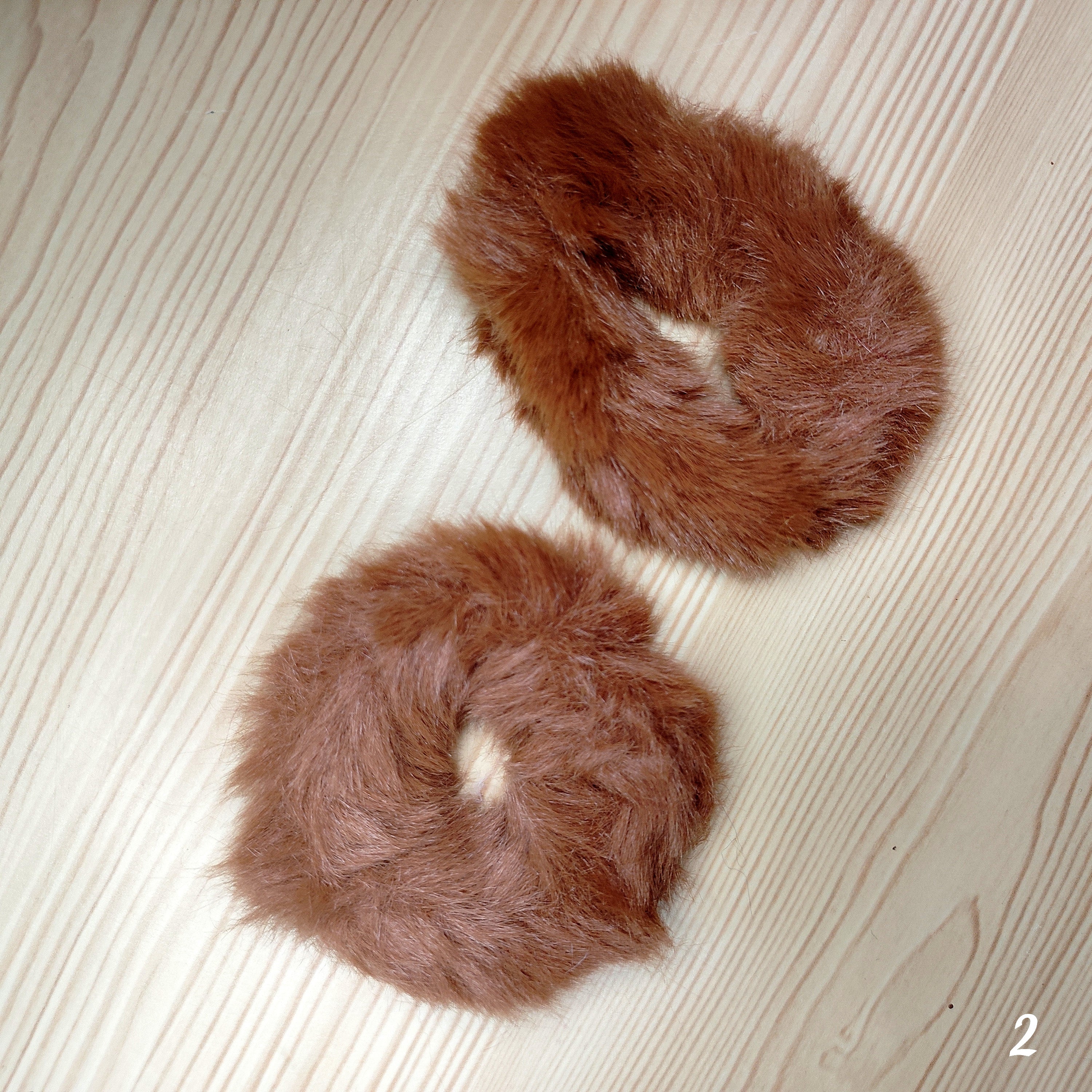 Luxe Faux Fur Hair Scrunchies - Set of 2