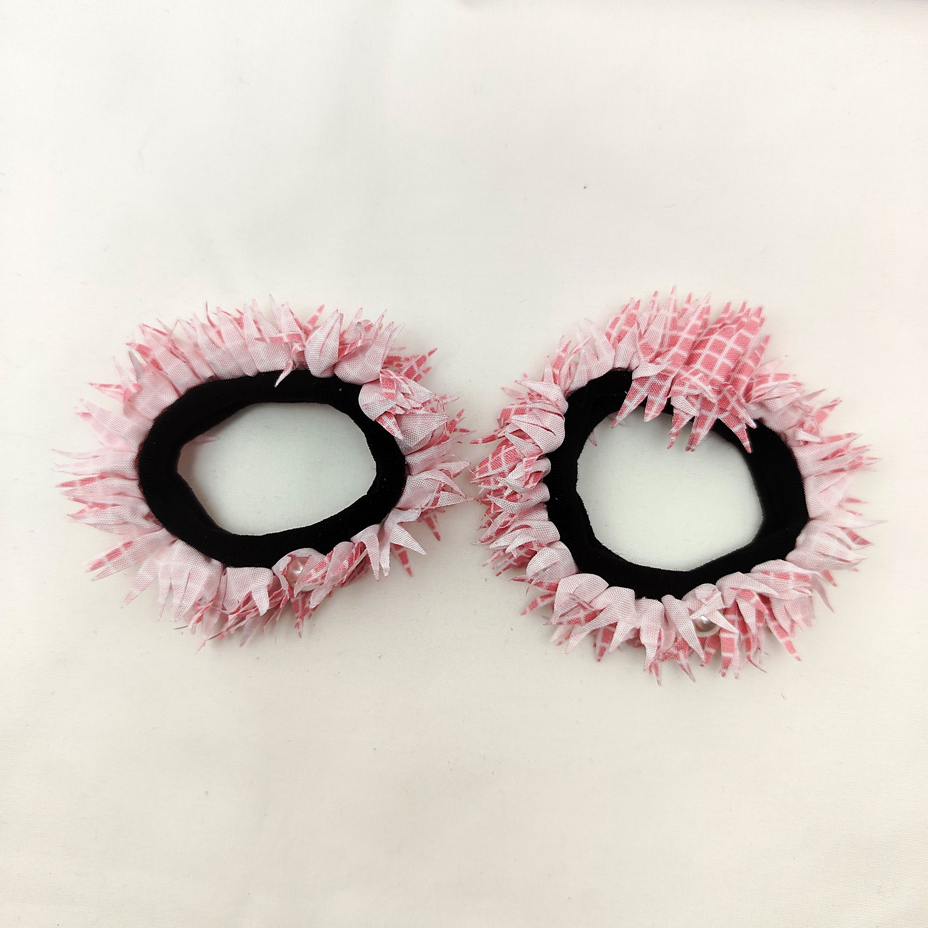 Checked fabric Hairbands pair