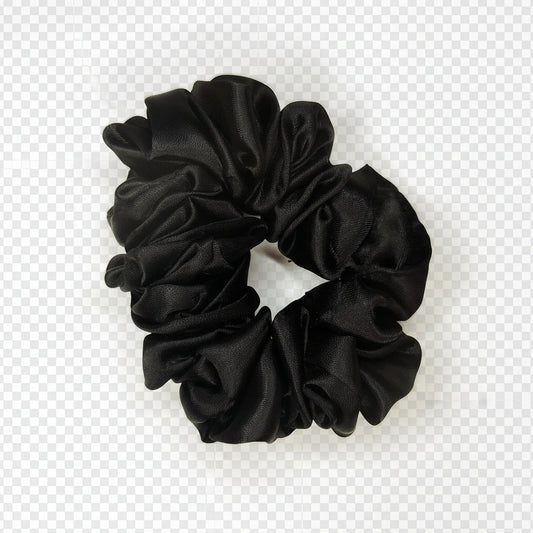Luxe Black Satin Hair Scrunchie - Premium Hair Accessories