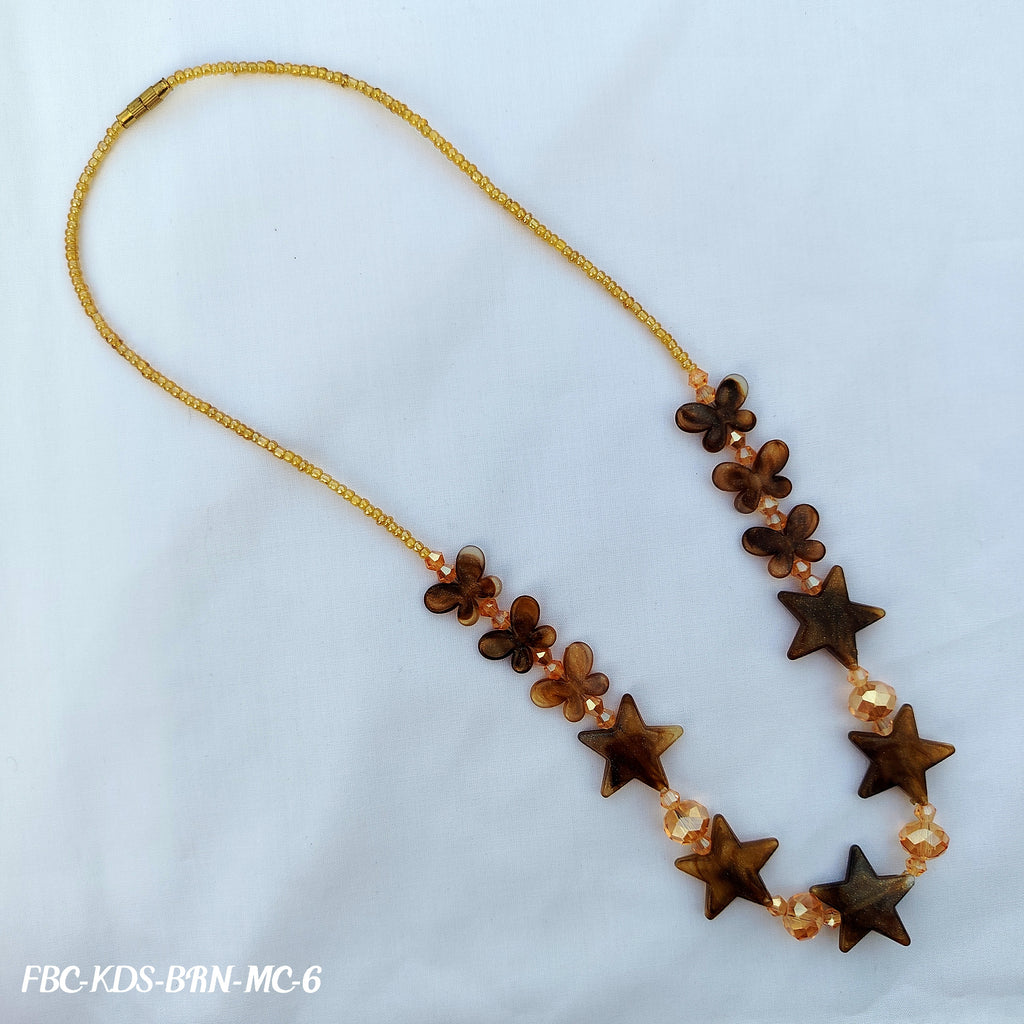 Brown Flower & Star Beaded Chain