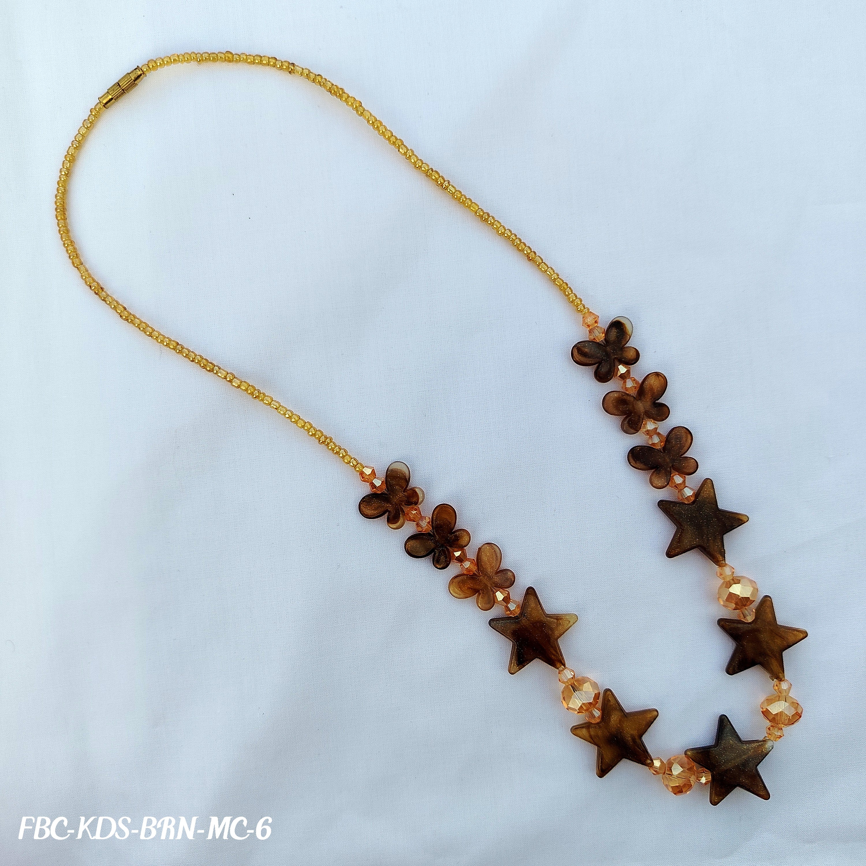 Brown Flower & Star Beaded Chain