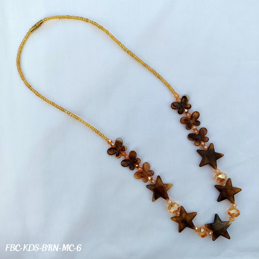 Brown Flower & Star Beaded Chain