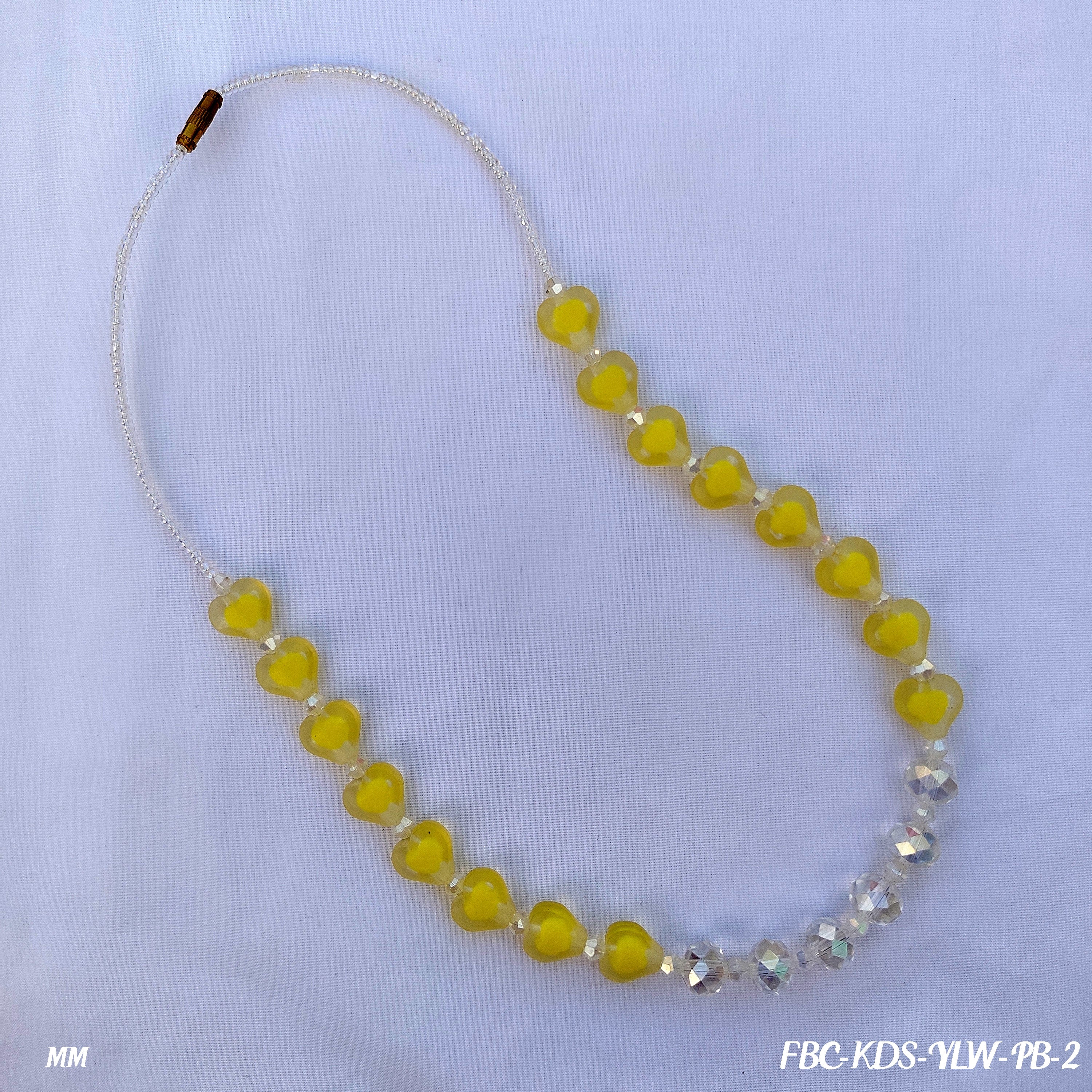 Yellow Crystal Beaded Chain Necklace