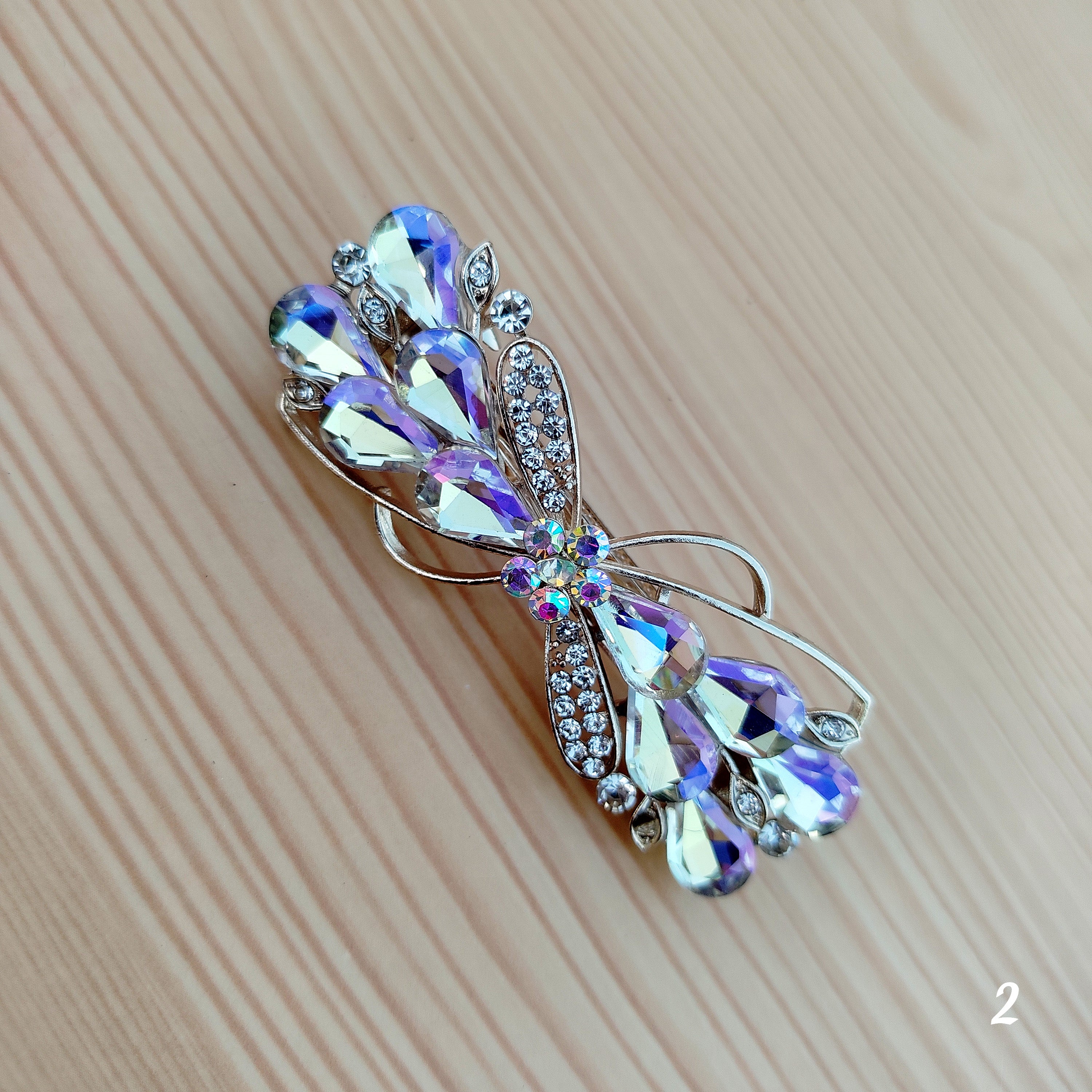 Aurora Crystal Hair Clips for Women with stone design