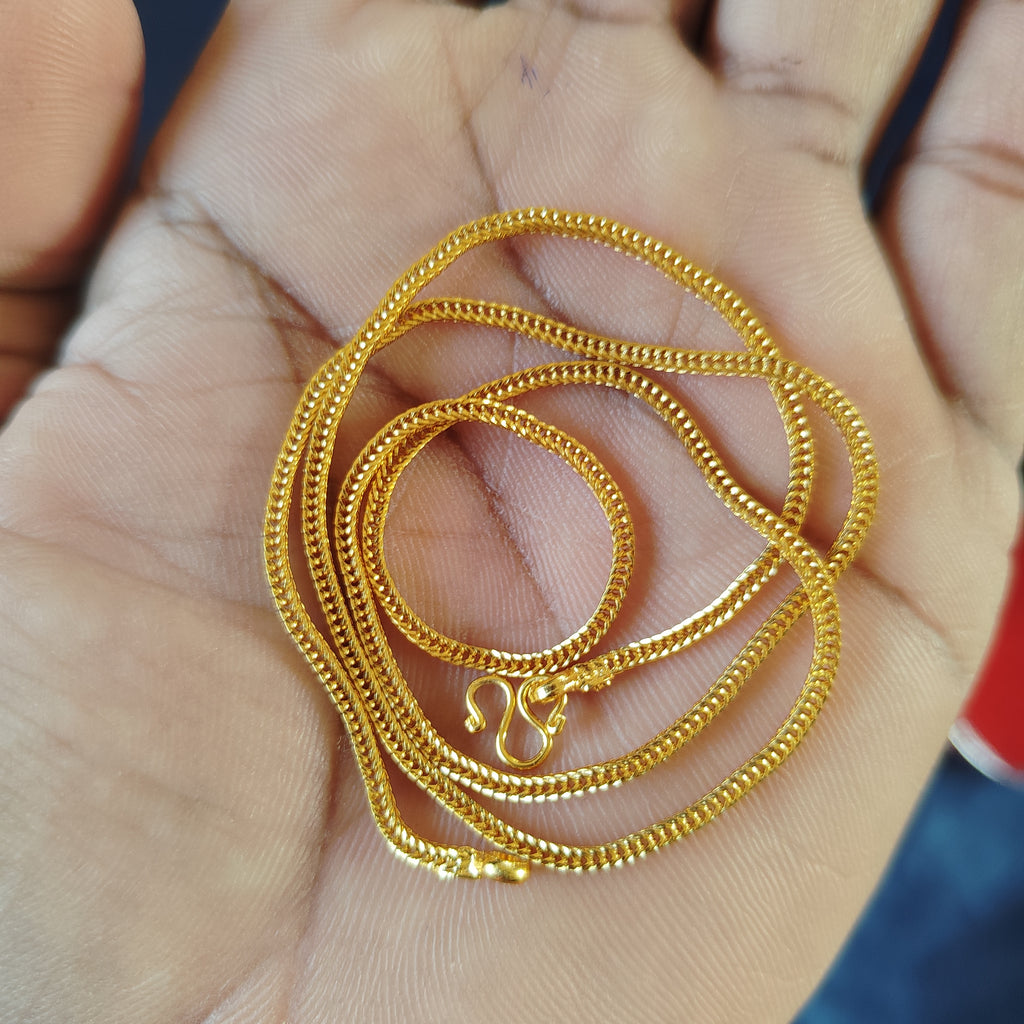 Pure Gold plated 18 inch long Chain for Men and Women