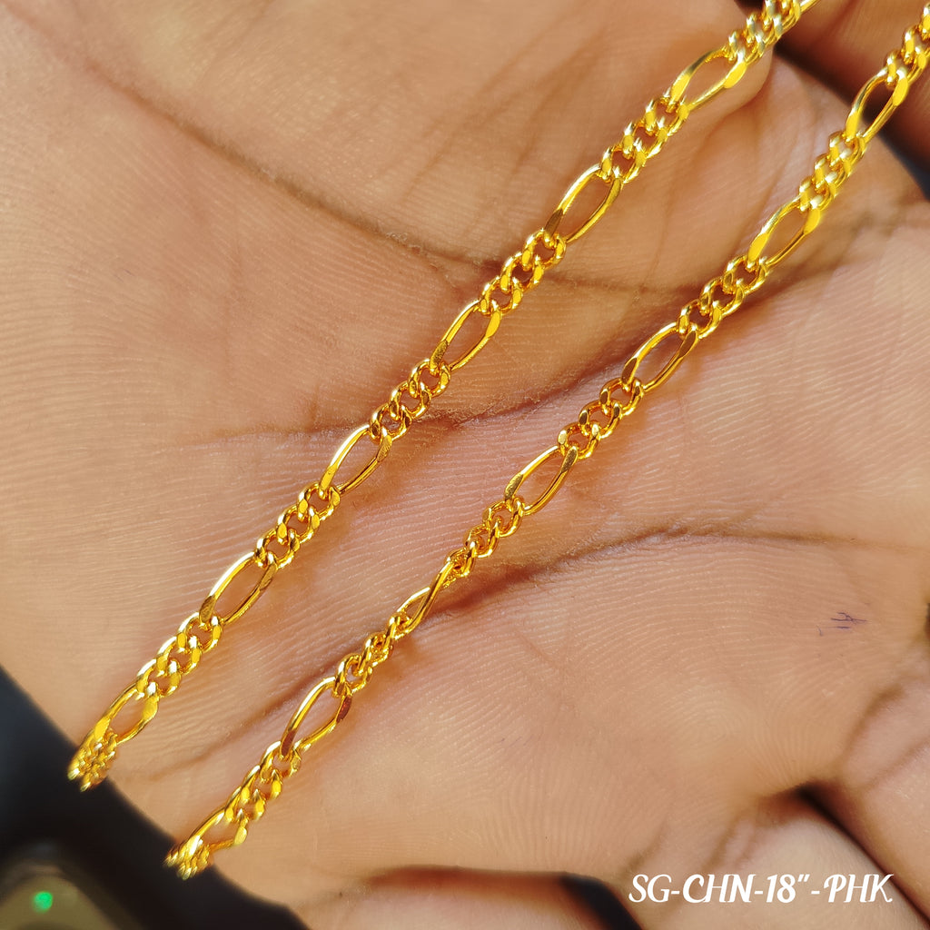 Pure Gold plated chain for men 18 inches