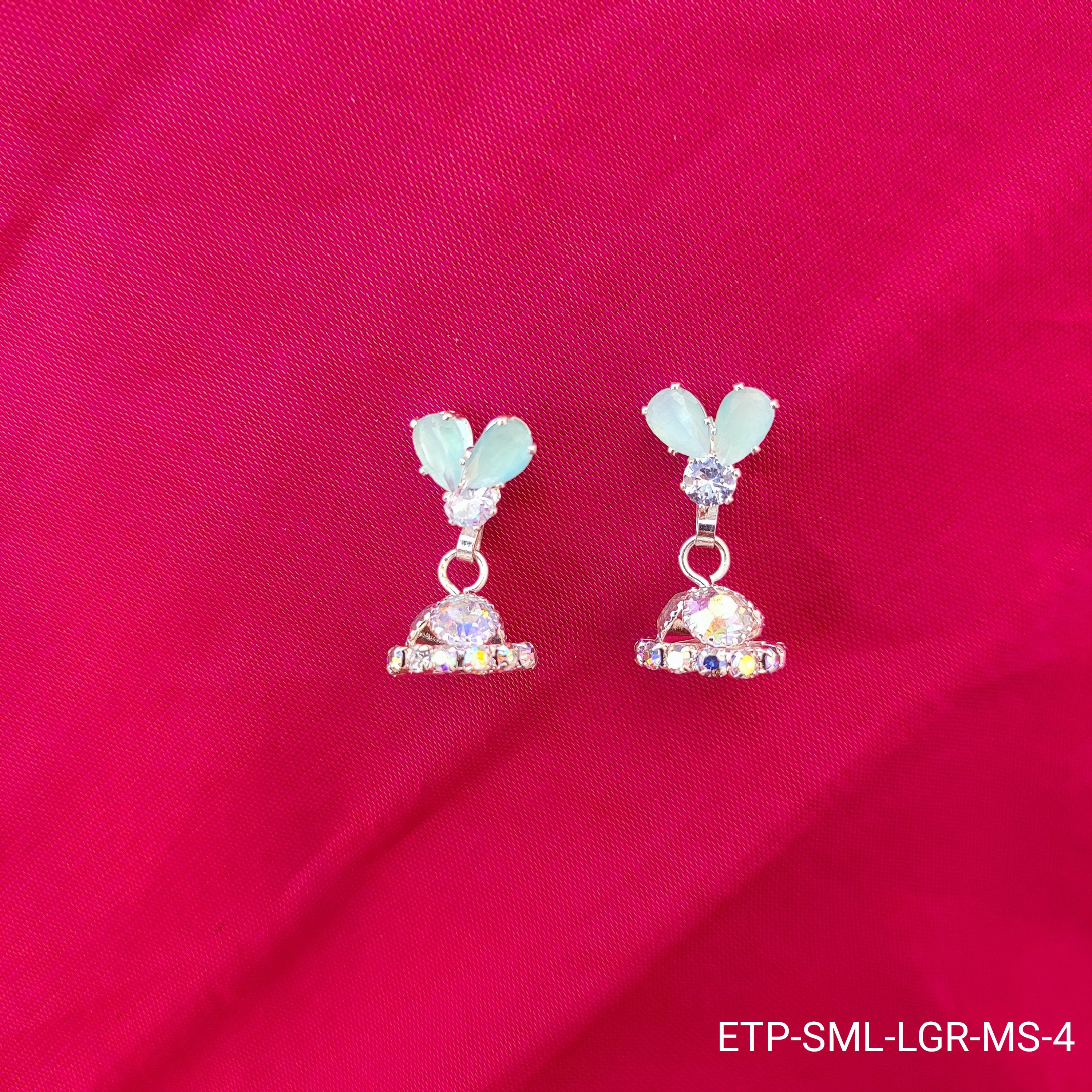 Mint Green Butterfly Jhumka Earrings