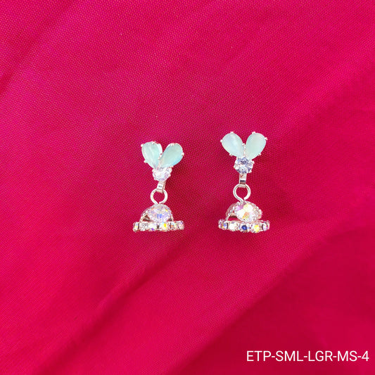 Mint Green Butterfly Jhumka Earrings