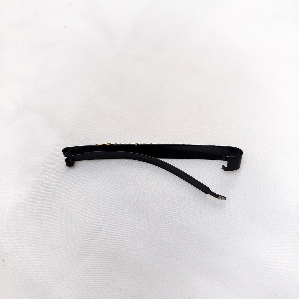 Crystal Rhinestone Hair Clip - Large (Black)