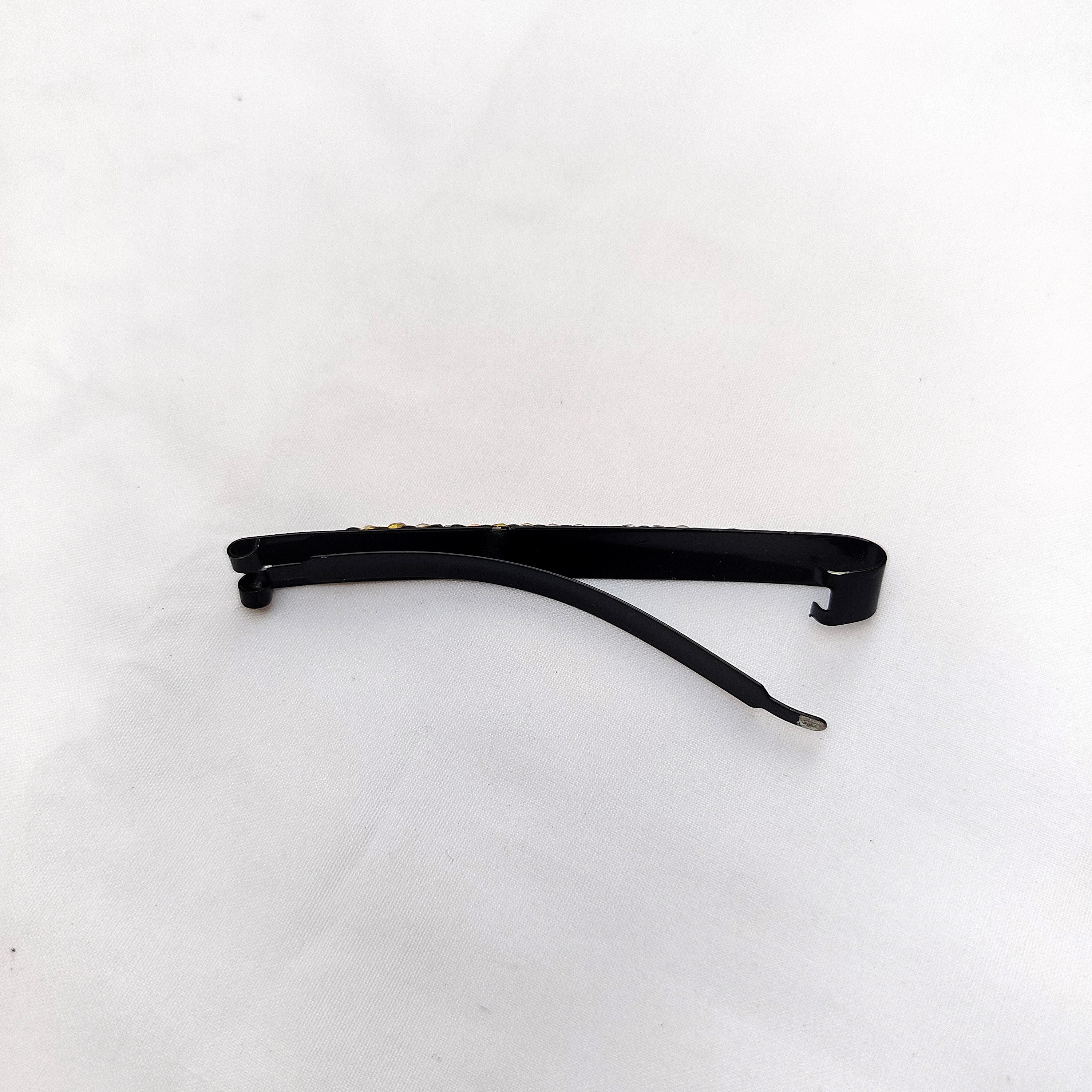 Crystal Rhinestone Hair Clip - Large (Black)