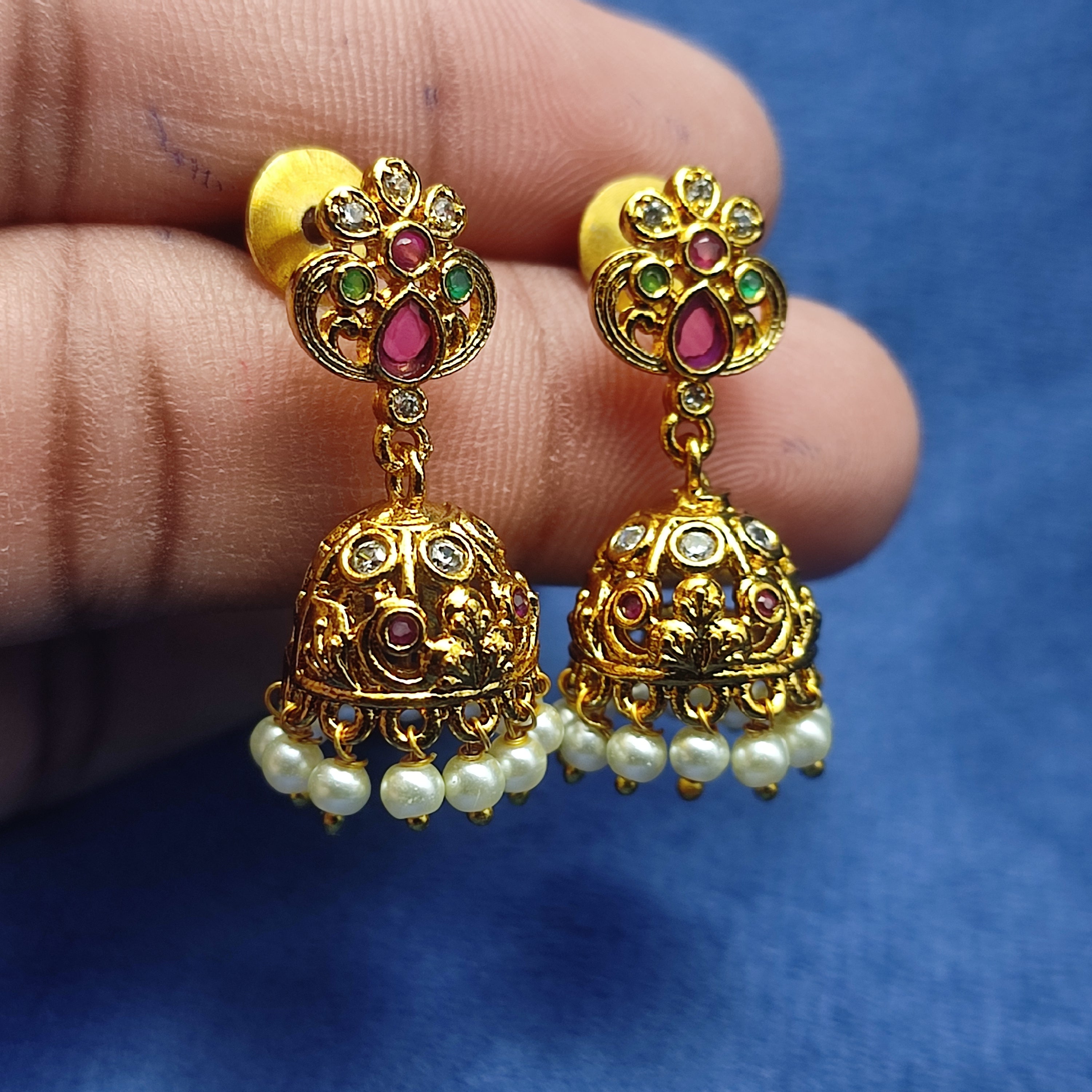 Traditional gold plated Jhumka earrings