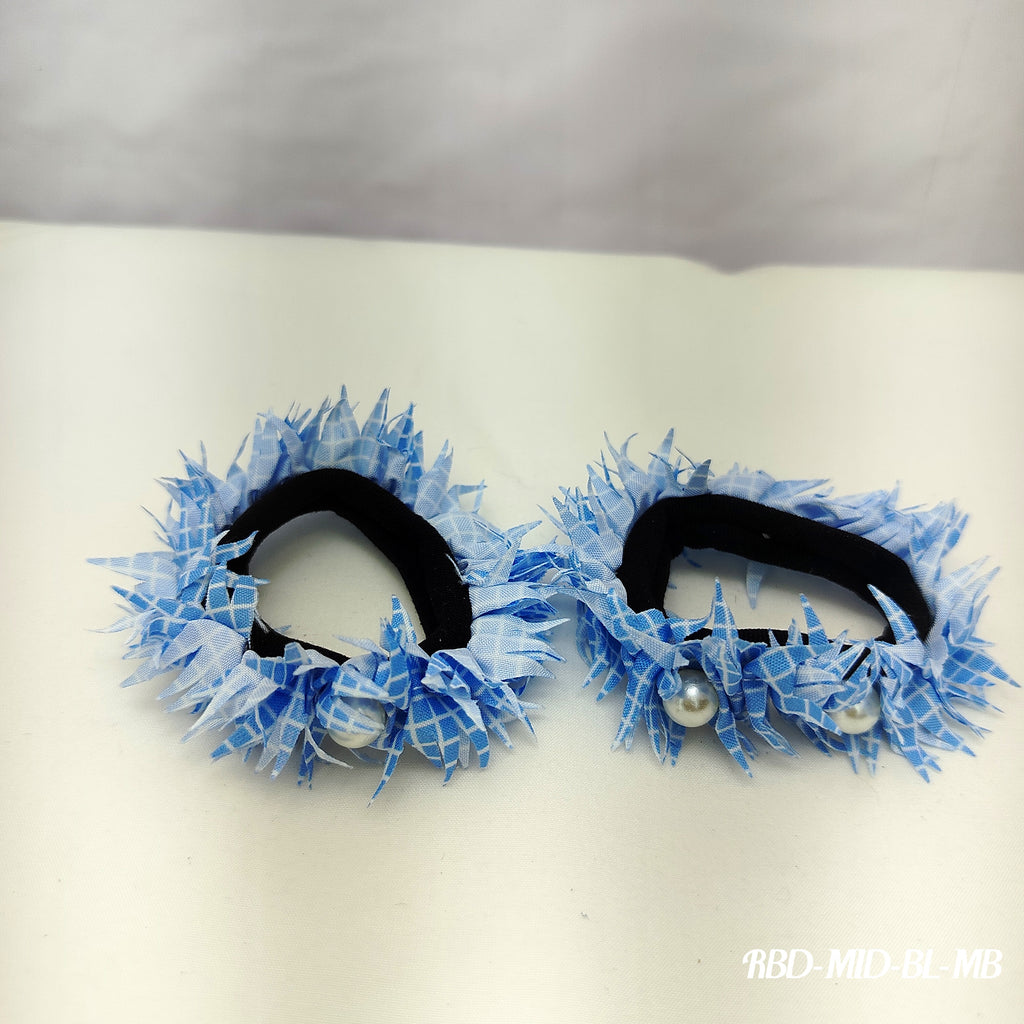 Checked fabric Hairbands pair