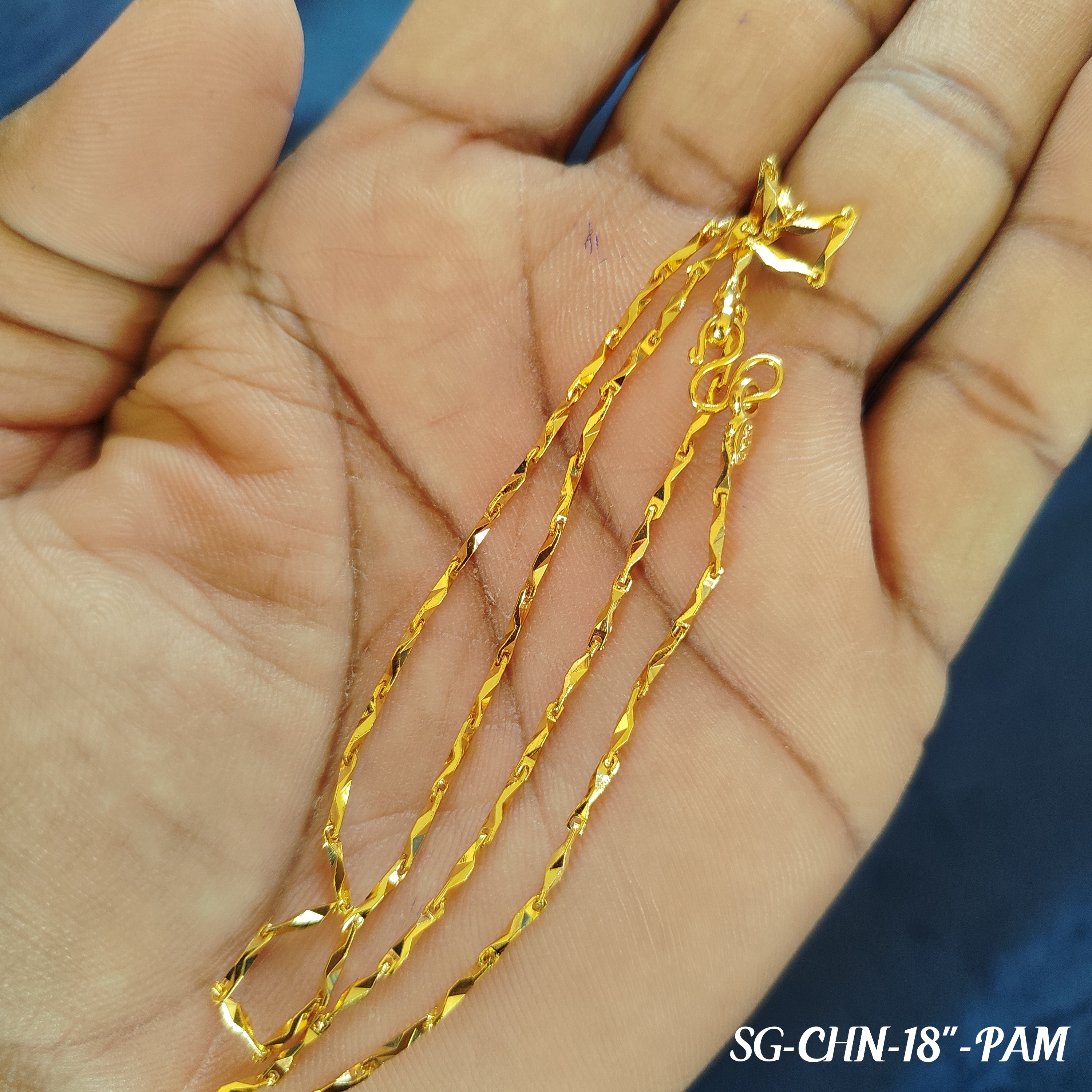 Elegant single-line neck chain- Pure Gold plated 18 inches Daily wear Chain