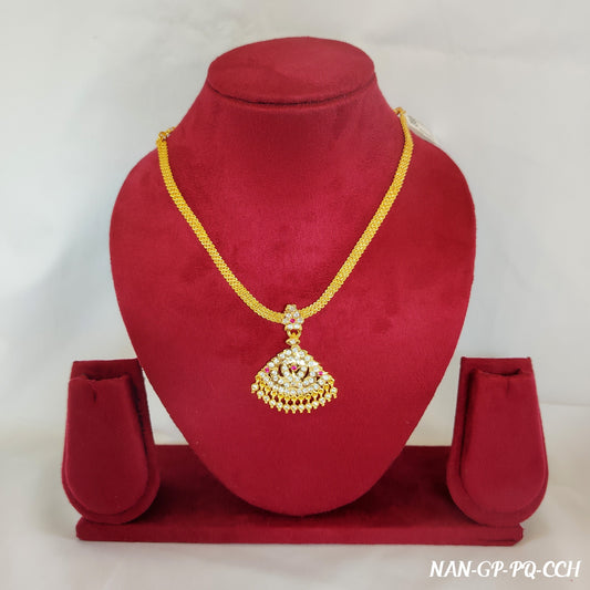 Premium Gold Plated AD Stone Peacock Jhumka Necklace