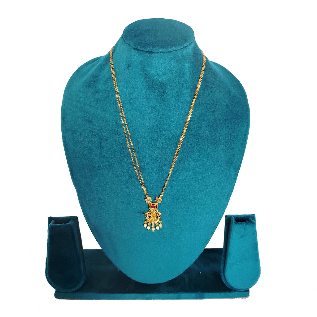 Premium Gold Plated Temple Pendant Necklace