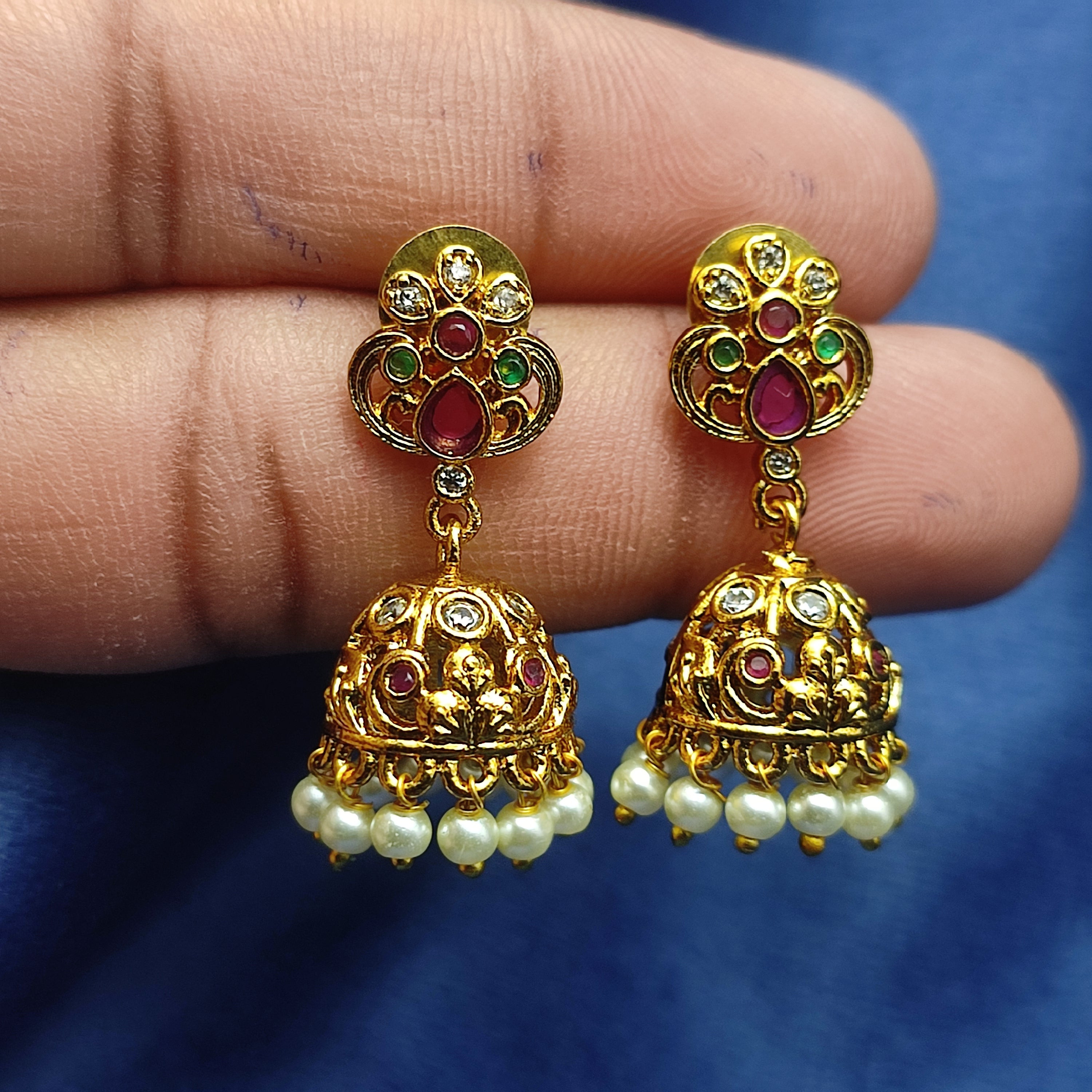 Traditional gold plated Jhumka earrings