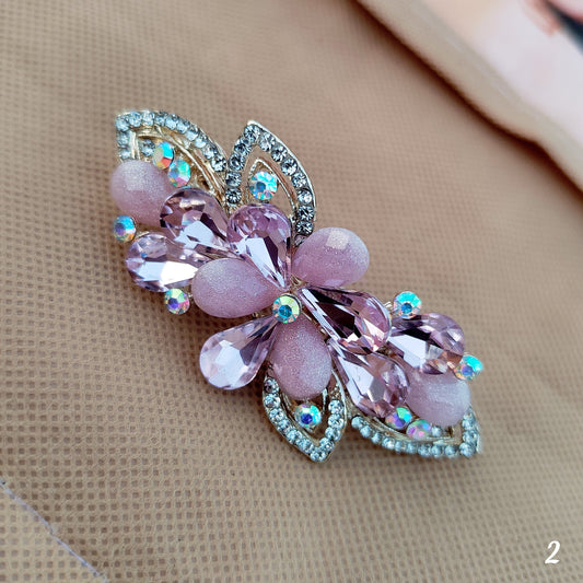 Luxe Crystal Butterfly Hair Clip - Multicolor Variants