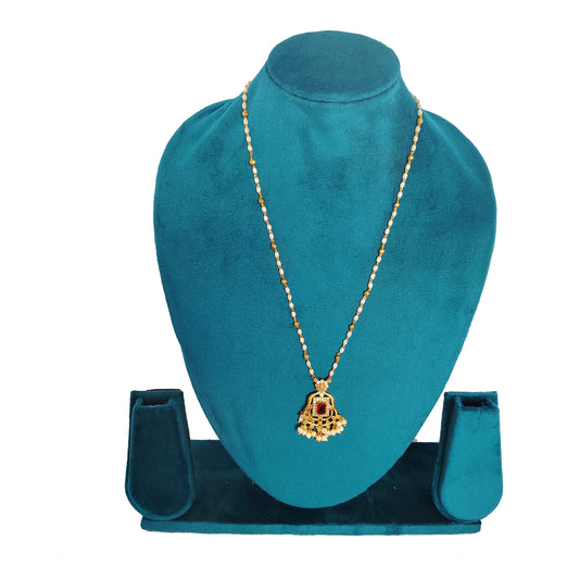 Premium Gold Plated 20 inches Long Chain Necklace with Temple Pendant