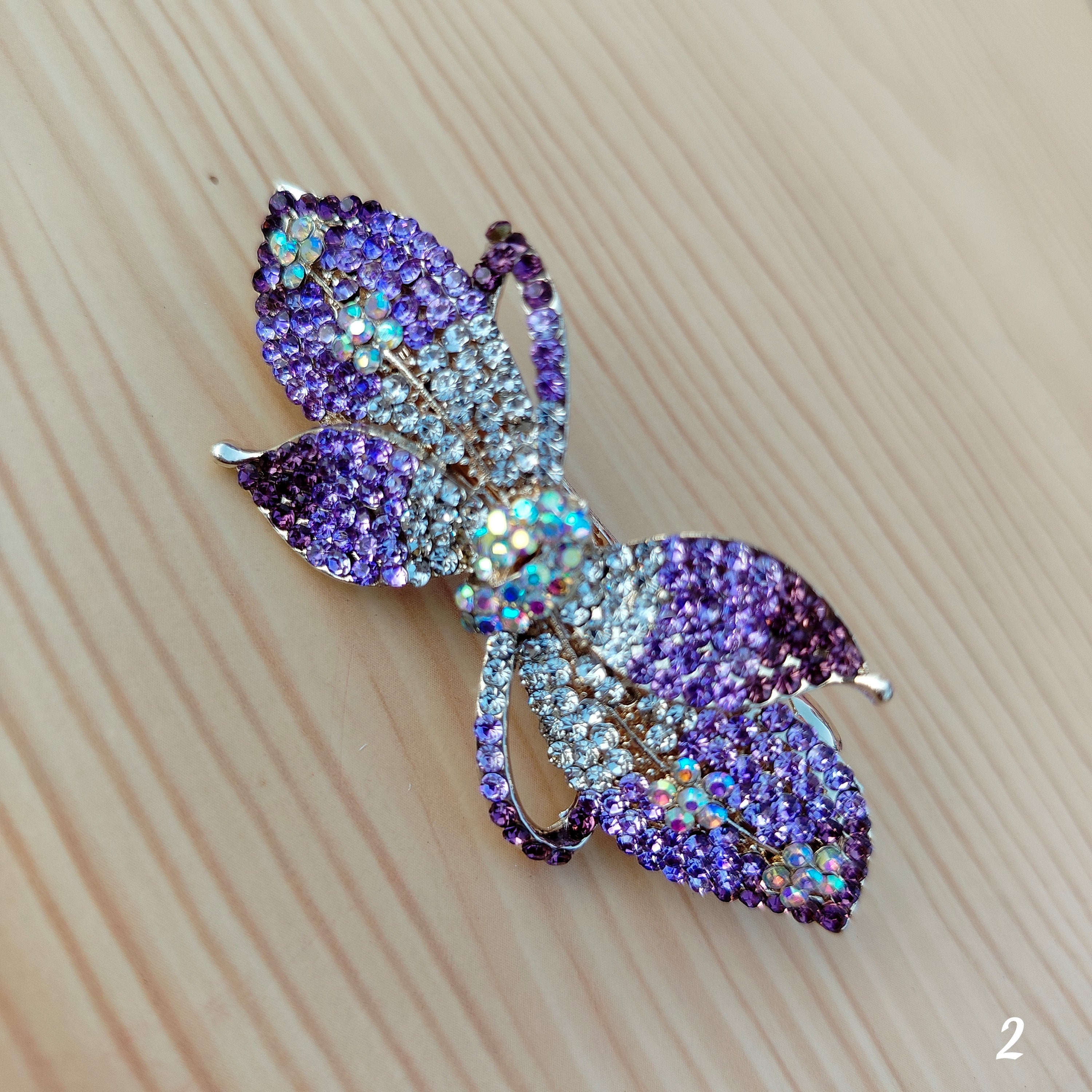 Sparkling leaf‑bow hair clips- Centre Clips