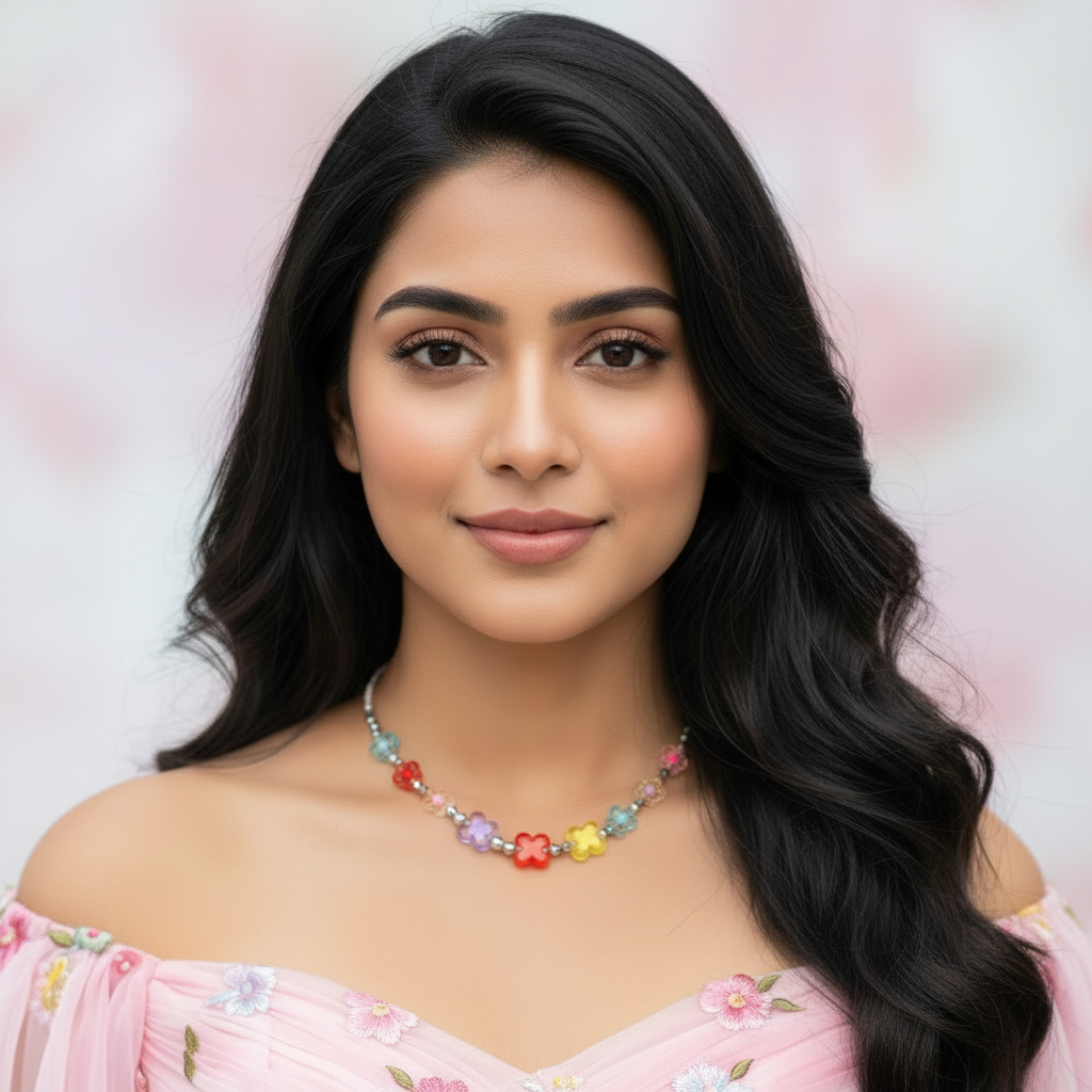 Rainbow Flower Beaded Chain