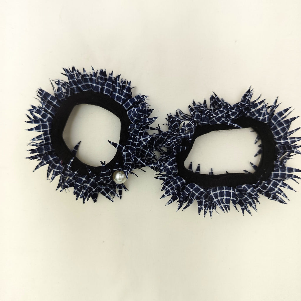 Checked fabric Hairbands pair