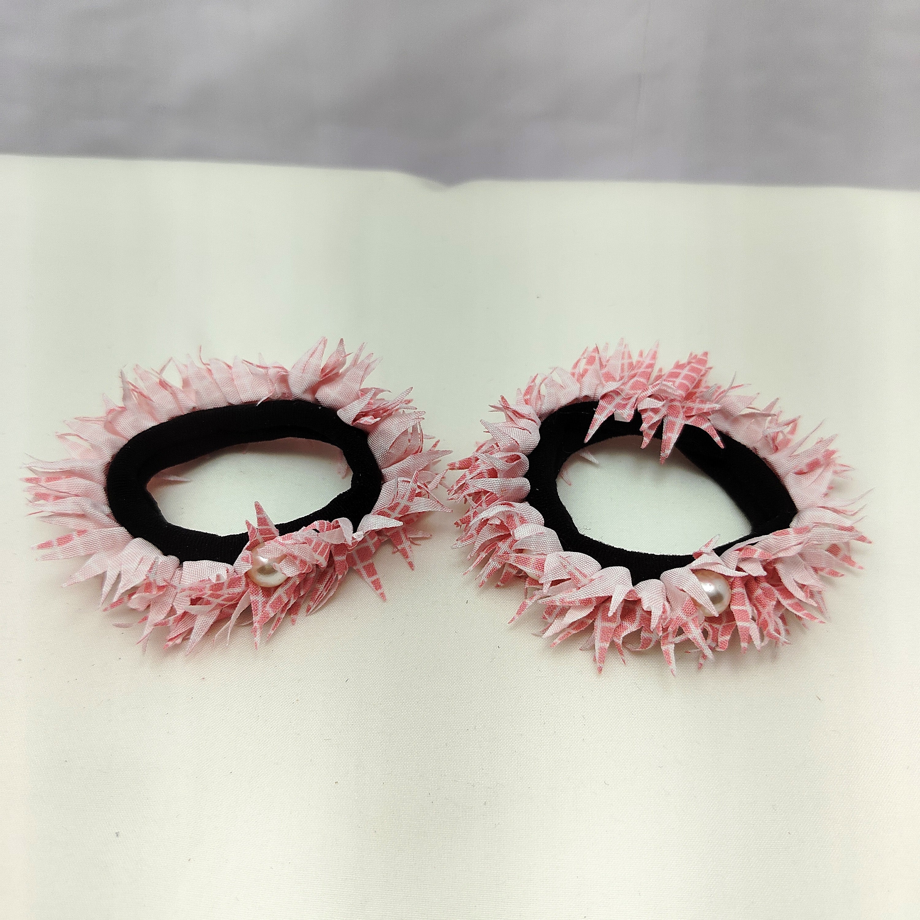 Checked fabric Hairbands pair