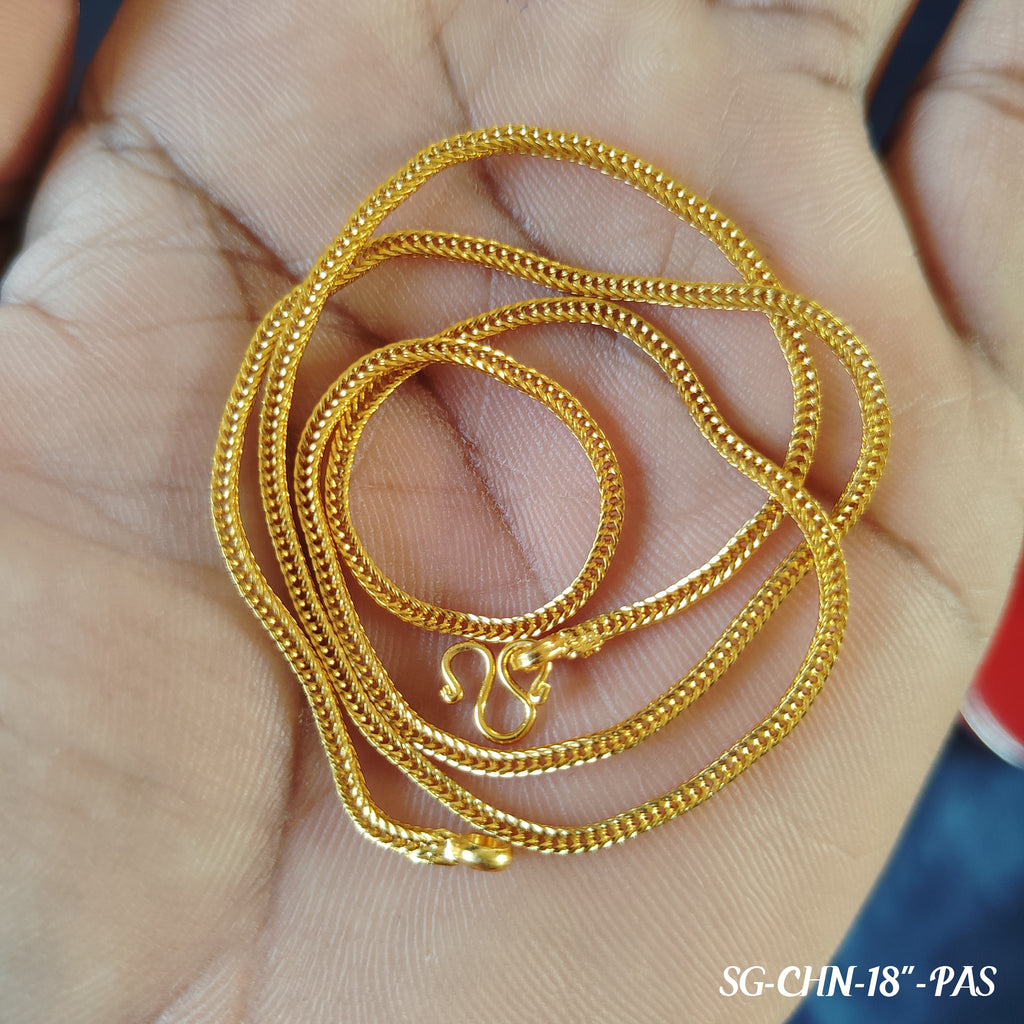 Pure Gold plated 18 inch long Chain for Men and Women
