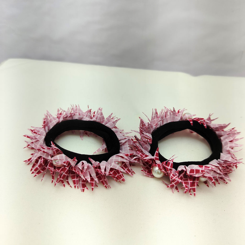 Checked fabric Hairbands pair