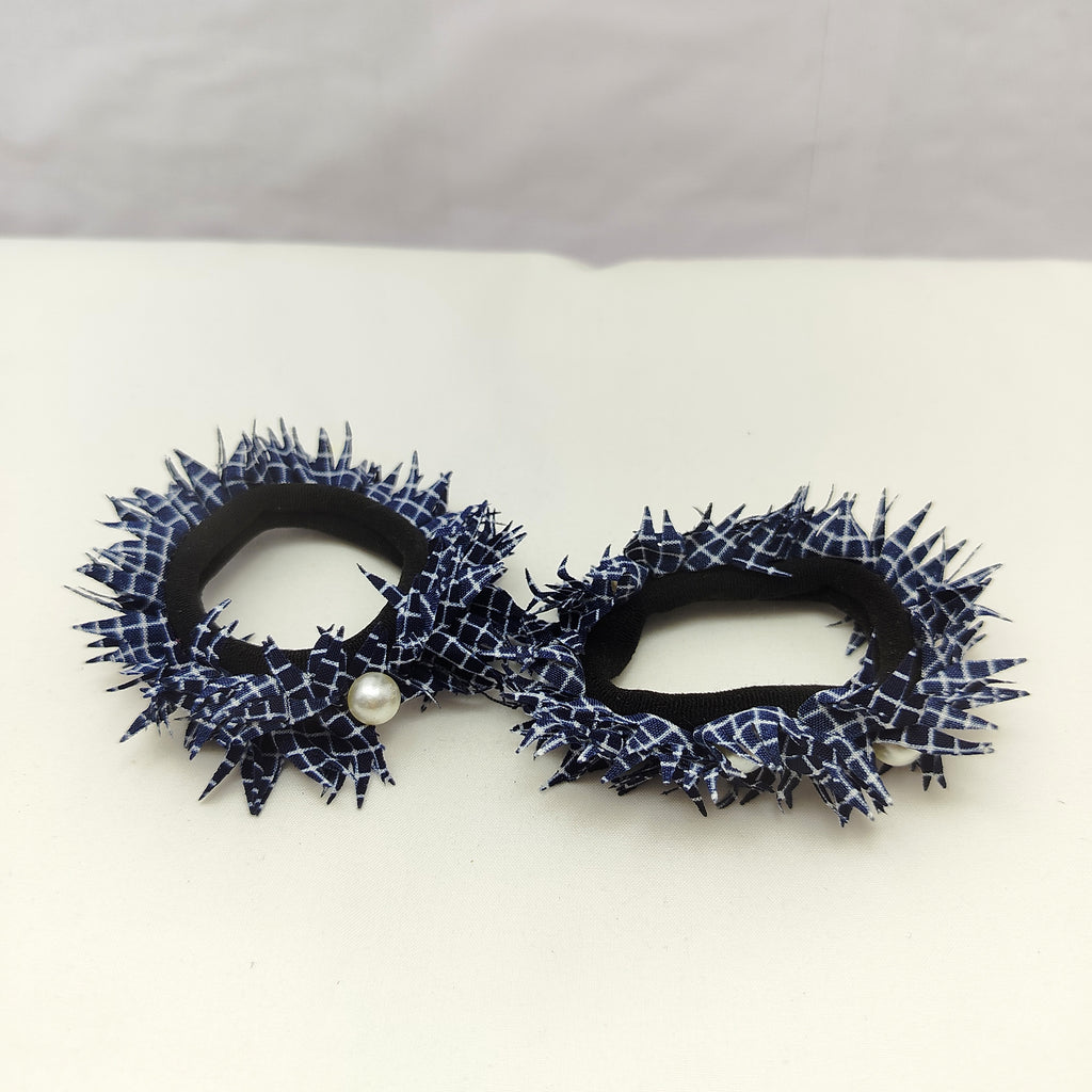 Checked fabric Hairbands pair