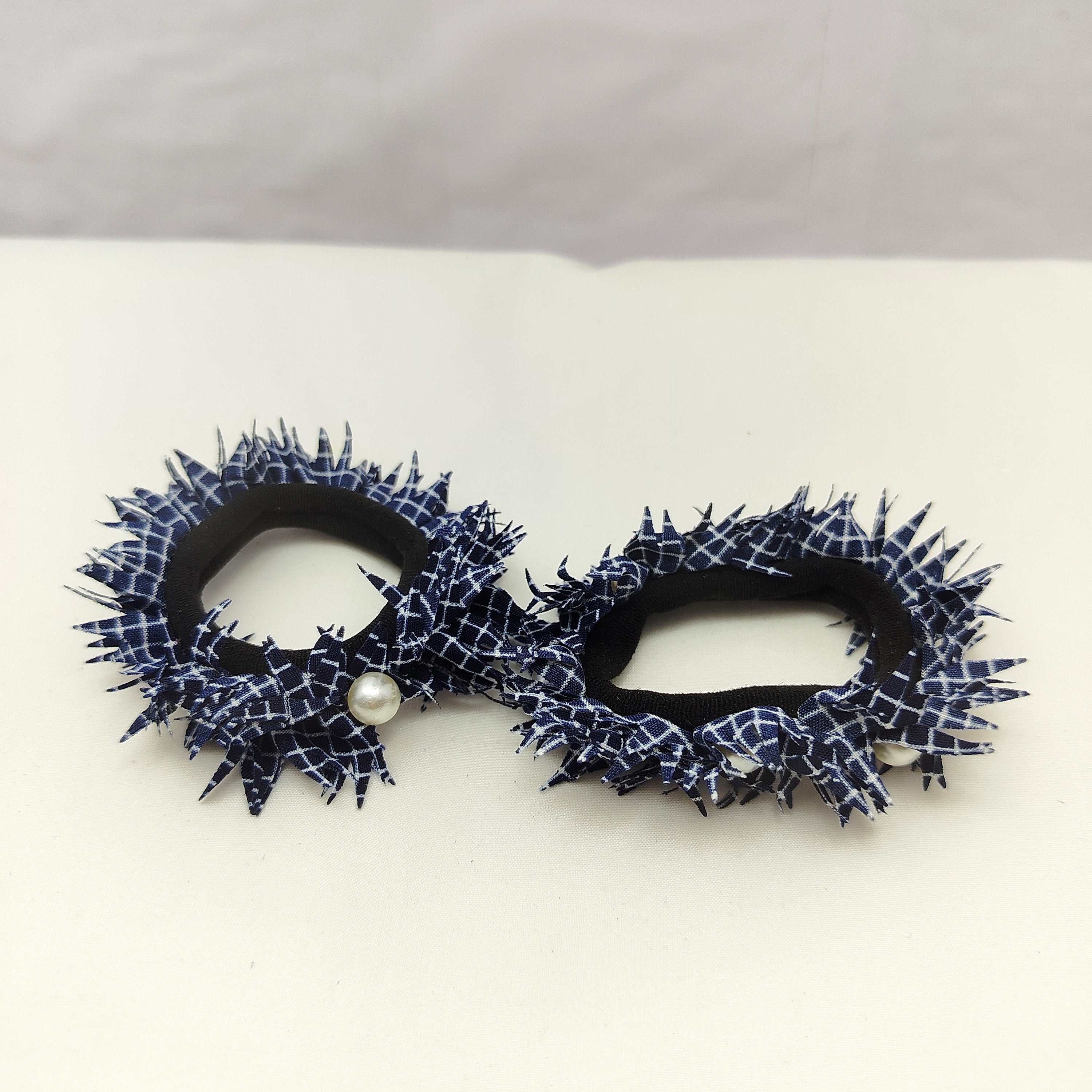 Checked fabric Hairbands pair