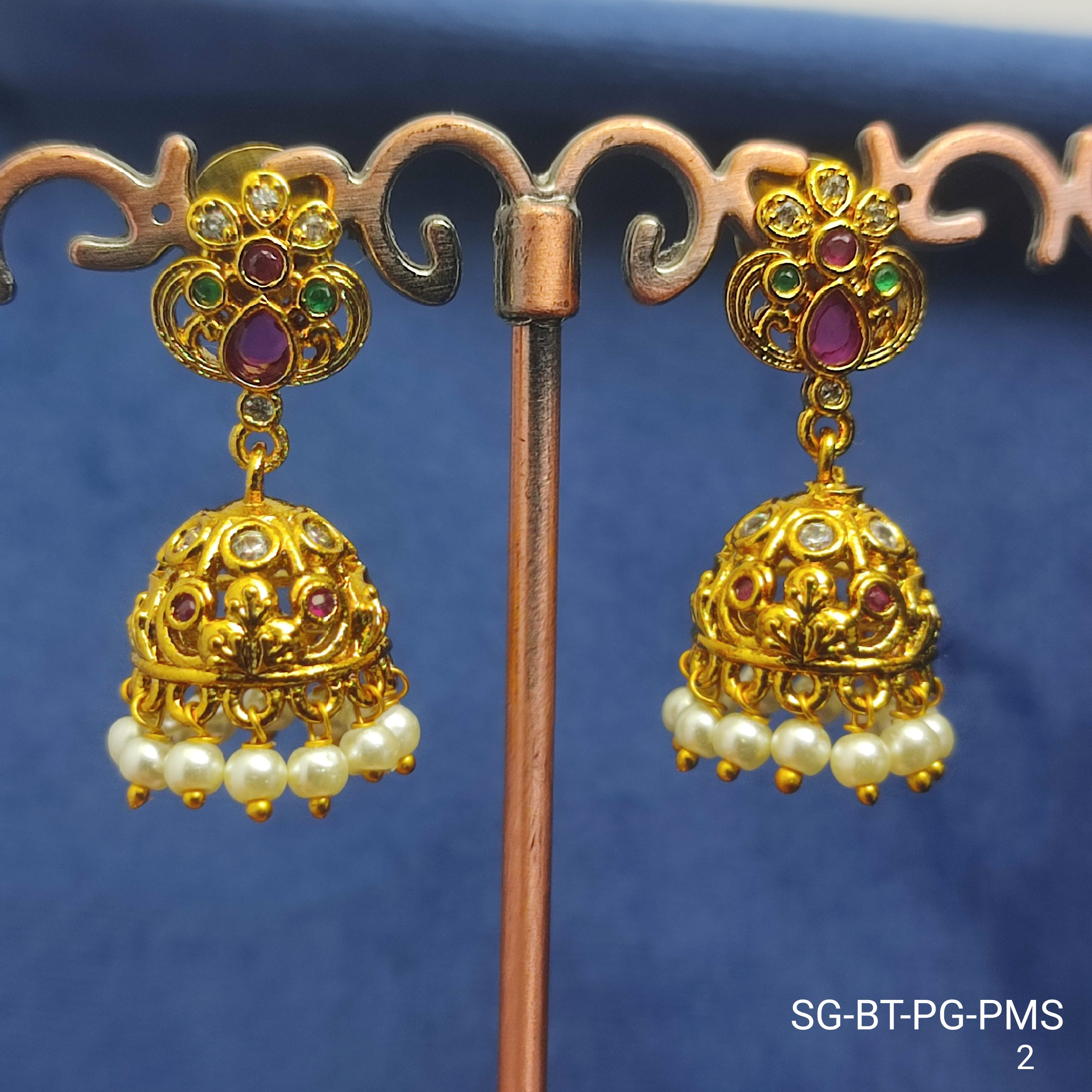 Traditional gold plated Jhumka earrings