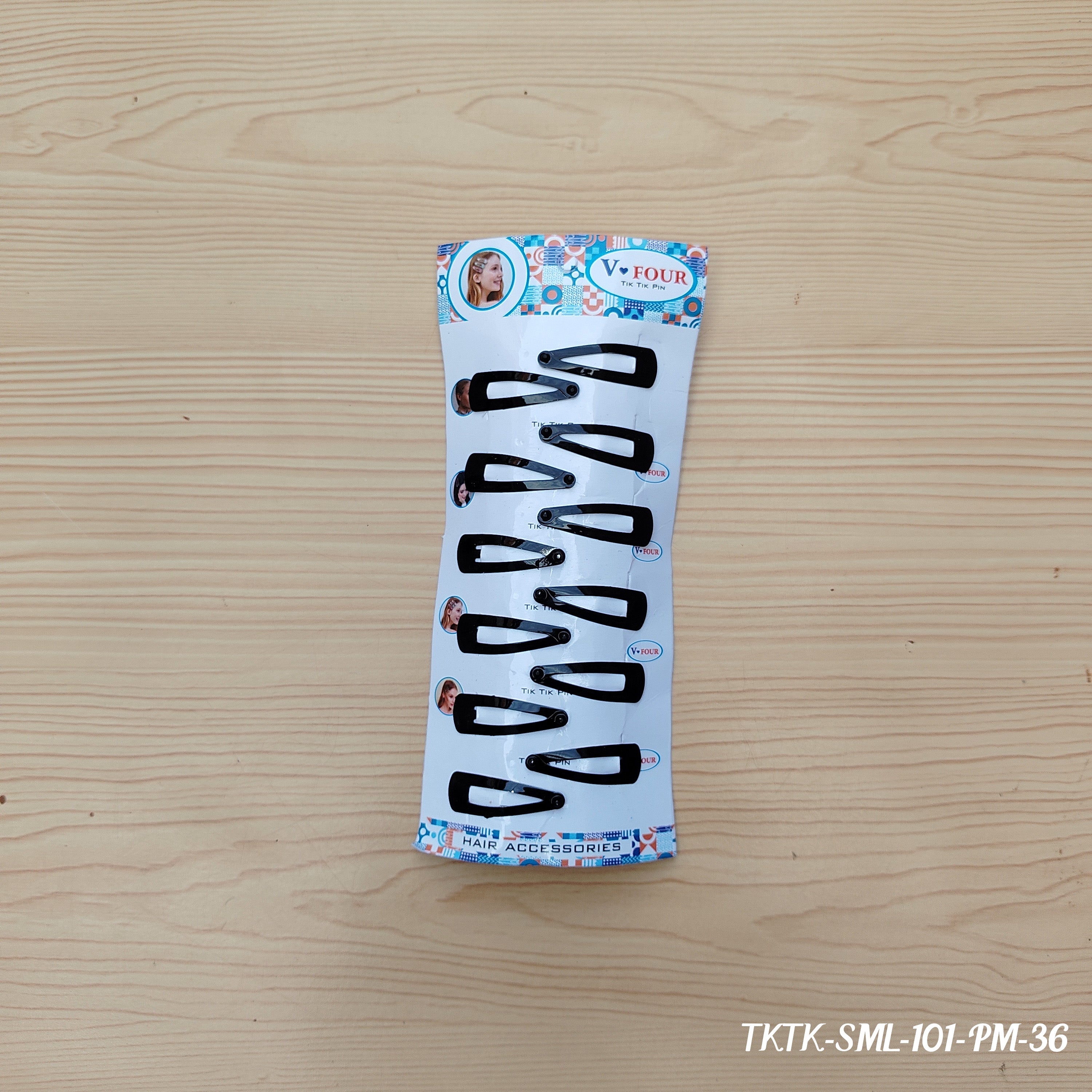 Black Snap Hair Clips - Set of 12 (Mini Size)