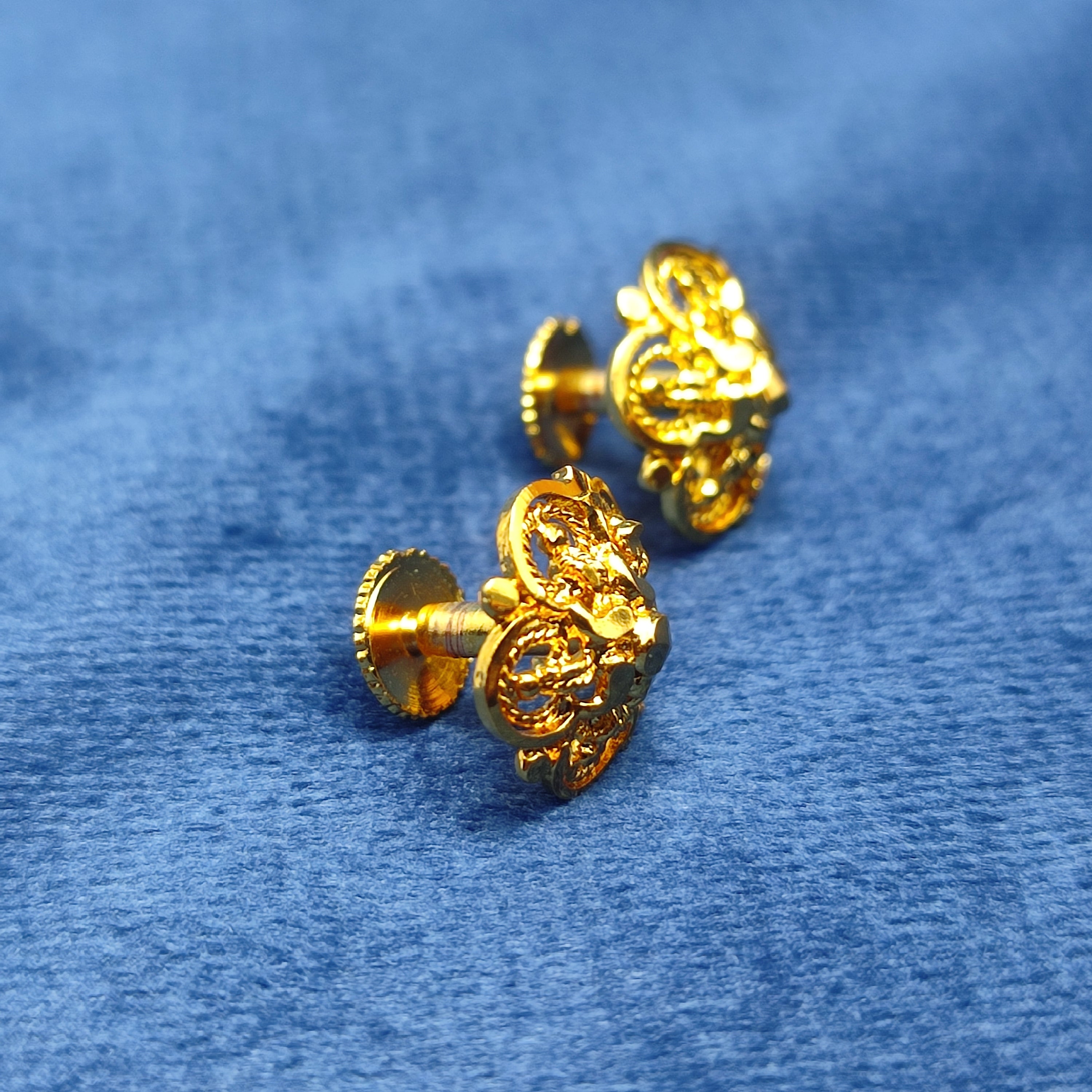 Gold-Plated Jhumka Earrings for Women – Floral Dome Design